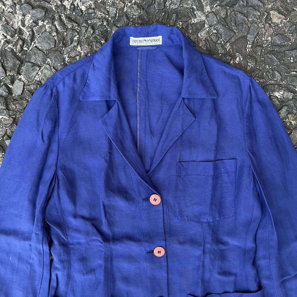 Emporio Armani Vintage Emporio Armani Linen Chore Jacket Size US M / EU 48-50 / 2 - 4 Thumbnail