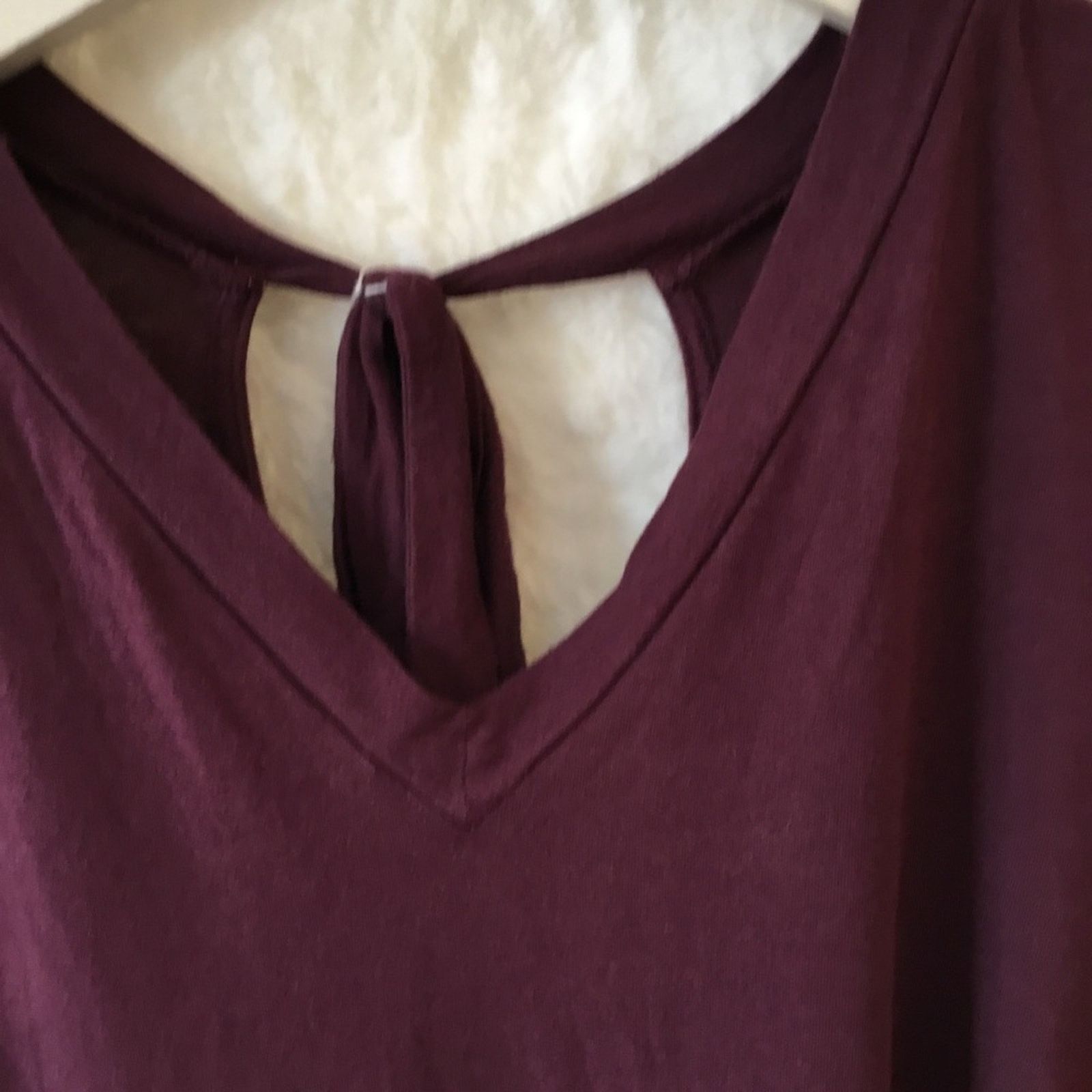 Loft Loft Burgundy V-Neck Long Sleeve Top Size S / US 4 / IT 40 - 3 Thumbnail