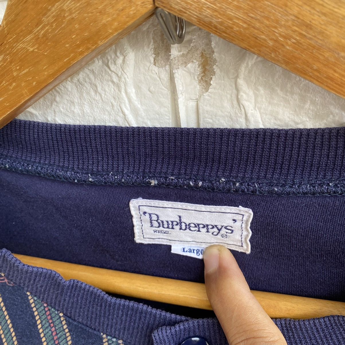 Burberry × Designer Vintage Burberry London Button Sweatshirt Sweater Size L / US 10 / IT 46 - 6 Thumbnail
