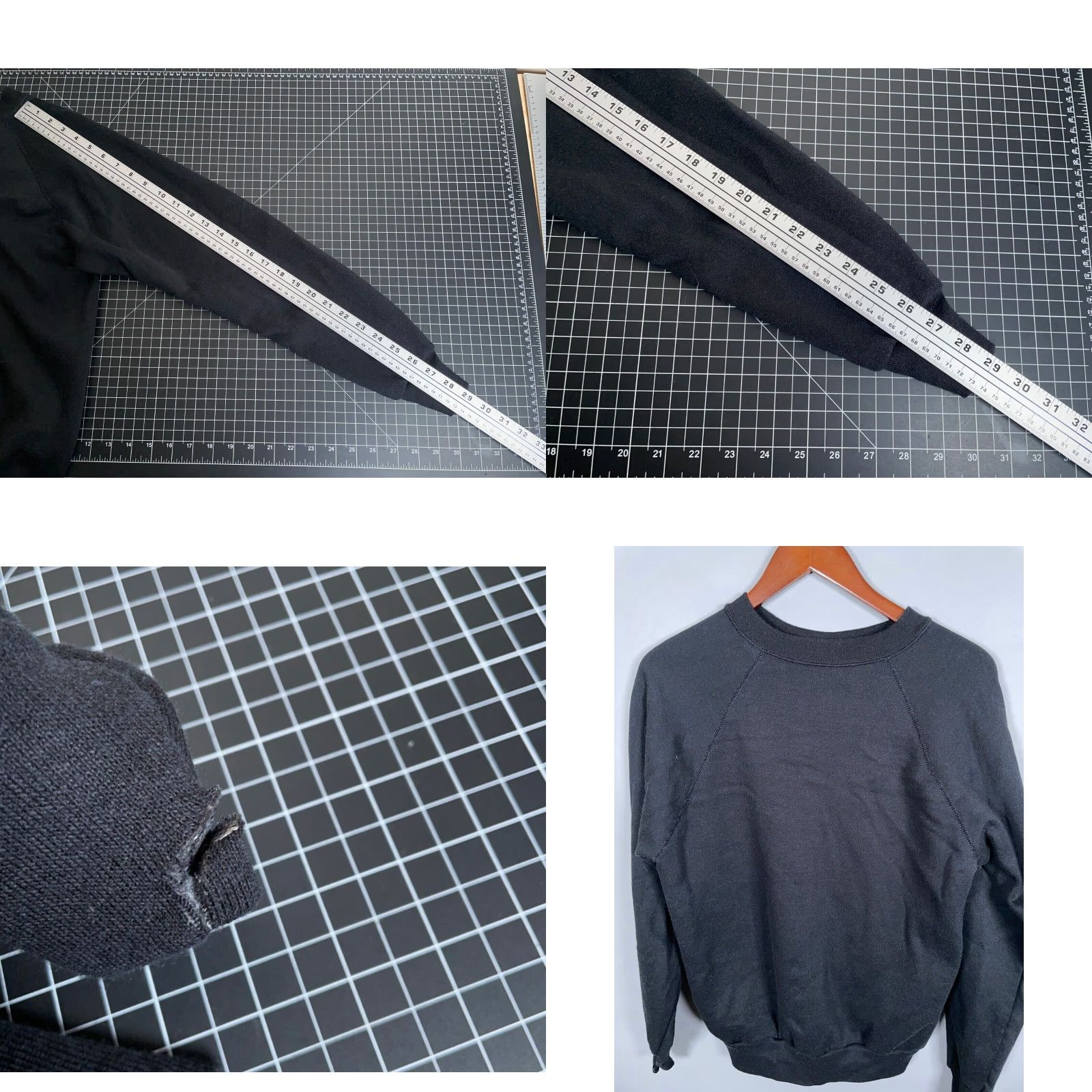Tultex VINTAGE Tultex Sweatshirt Women’s Medium Crewneck Raglan Sleeve 80s 90s Floral Black Pullover Size M / US 6-8 / IT 42-44 - 8 Thumbnail