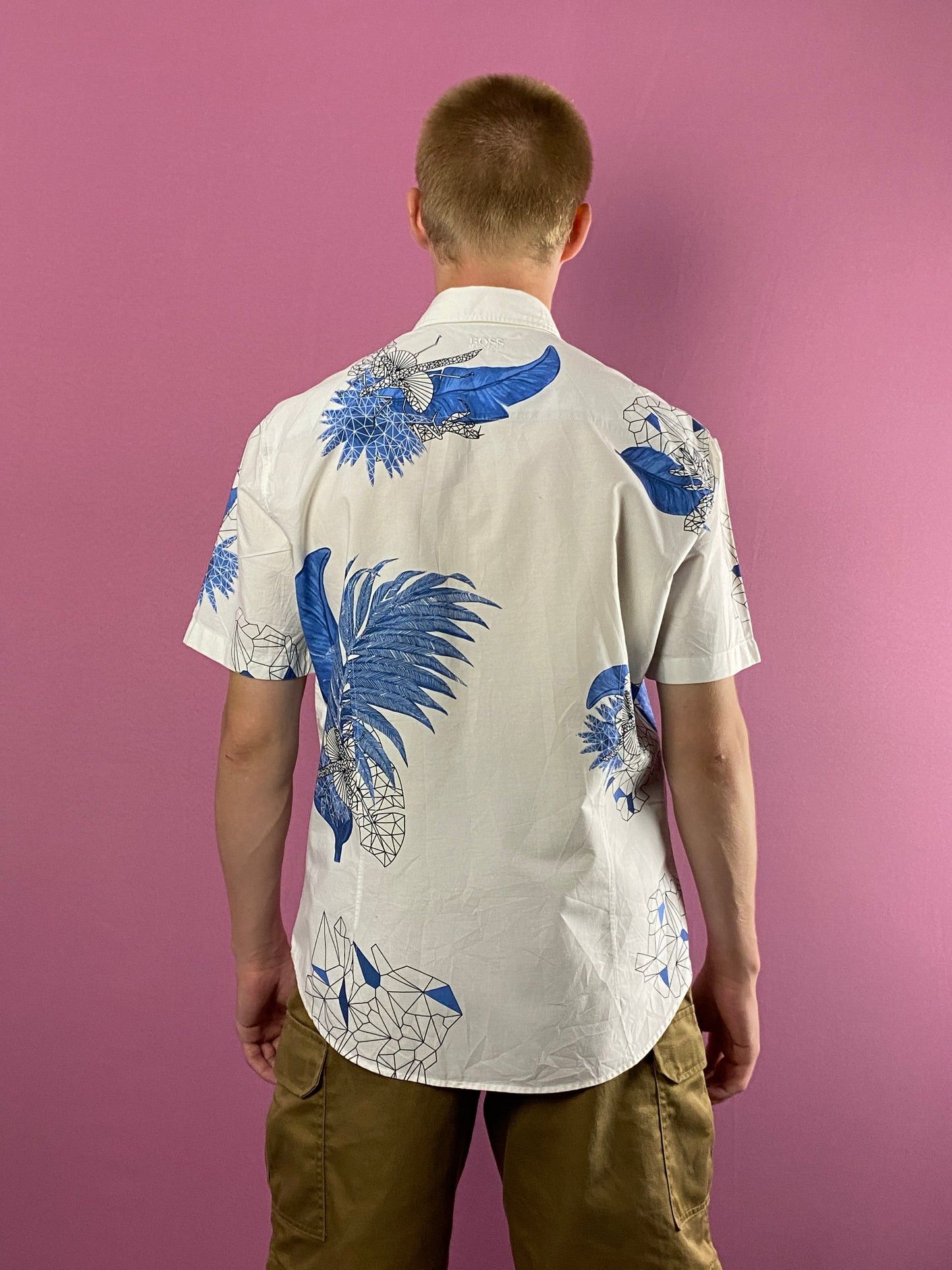 Hugo Boss × Vintage Hugo Boss Vintage Men's Floral Abstract Slim Fit Shirt Size US M / EU 48-50 / 2 - 4 Thumbnail