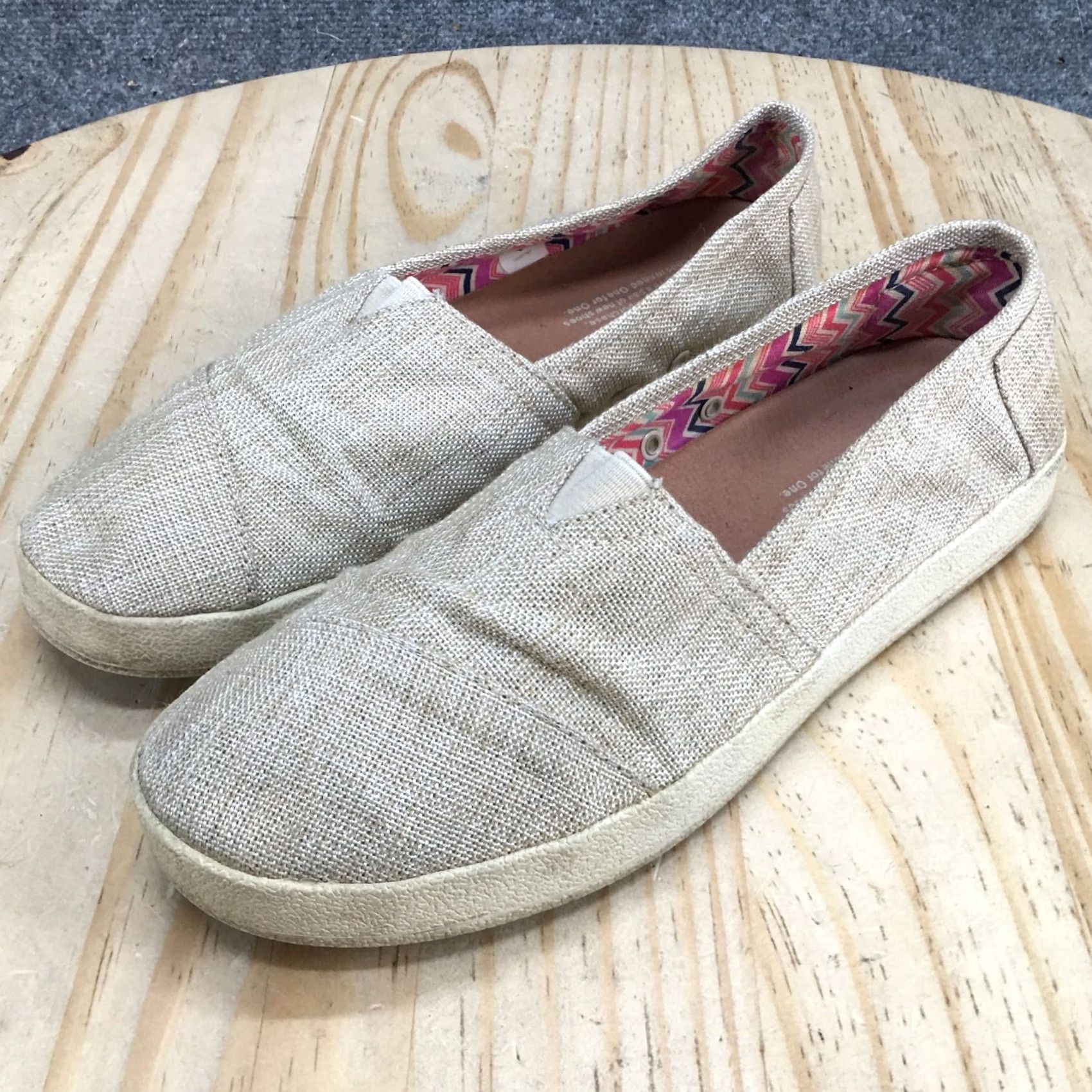 Toms TOMS Avalon Slip-On Beige Canvas Casual Shoes Womens 8 Flat Low Top Comfort Walking Brand: TOMS, Casual, Beige, Women, 8, Slip-On, Canvas Size M / US 6-8 / IT 42-44 - 6 Thumbnail