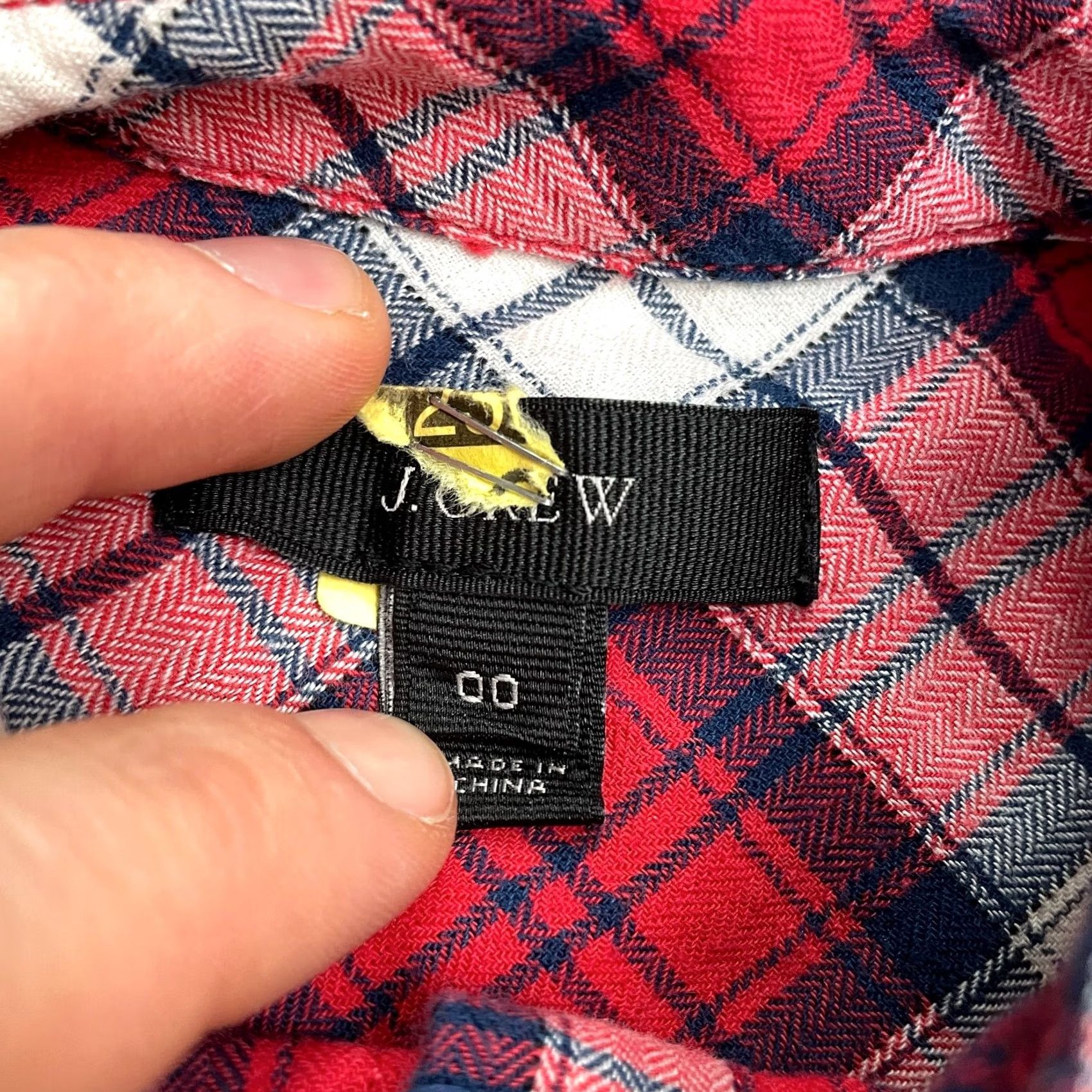 J.Crew J. Crew Shirt Womens 00 Red Plaid Flannel Button-Up Long Sleeve Cotton Casual Shirt Size XXS / US 00 / IT 34 - 4 Thumbnail