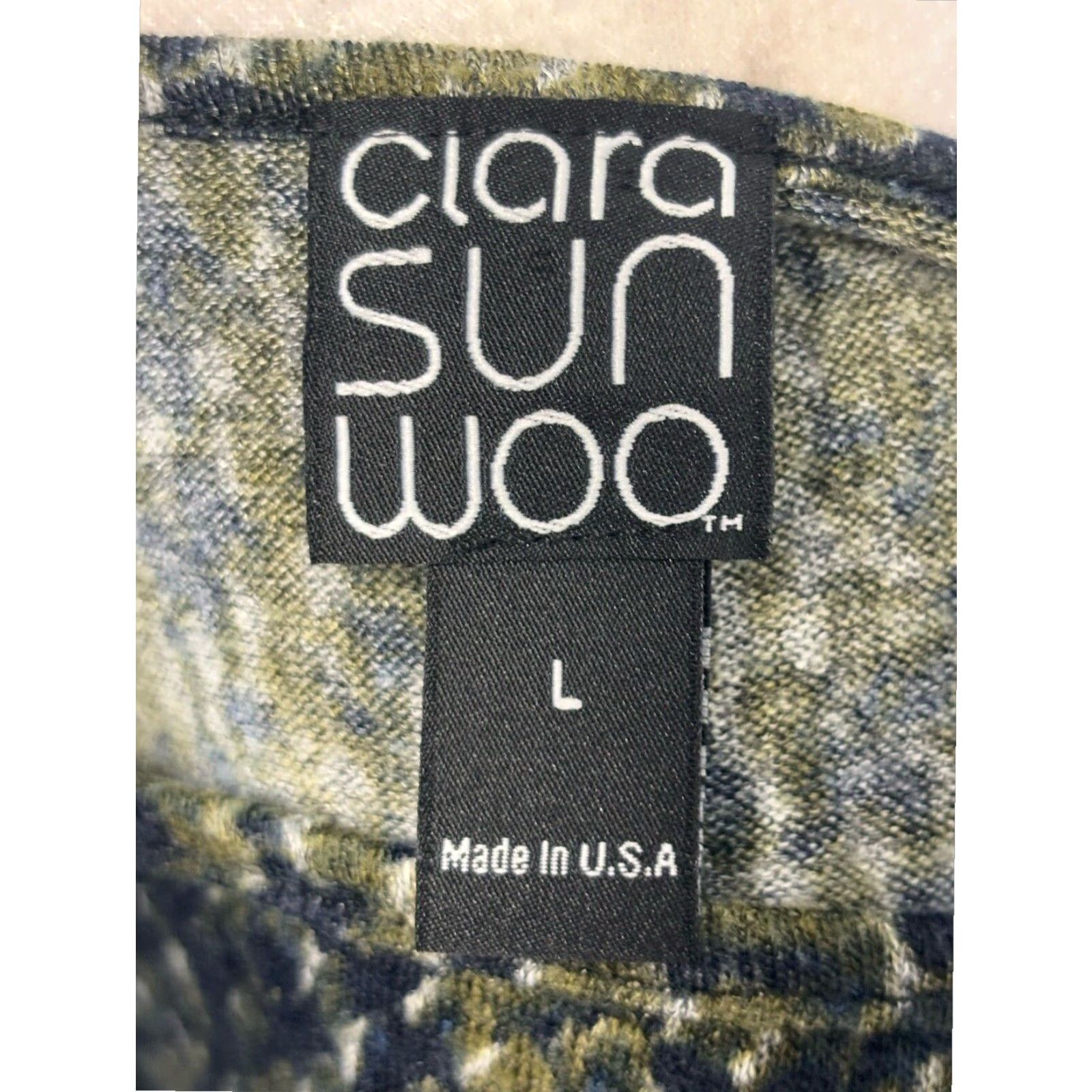 Vintage Clara Sun Woo Women's Green 3/4 Sleeve Tunic Top Shirt Large Relaxed Fit Rayon Blend USA Size L / US 10 / IT 46 - 6 Thumbnail
