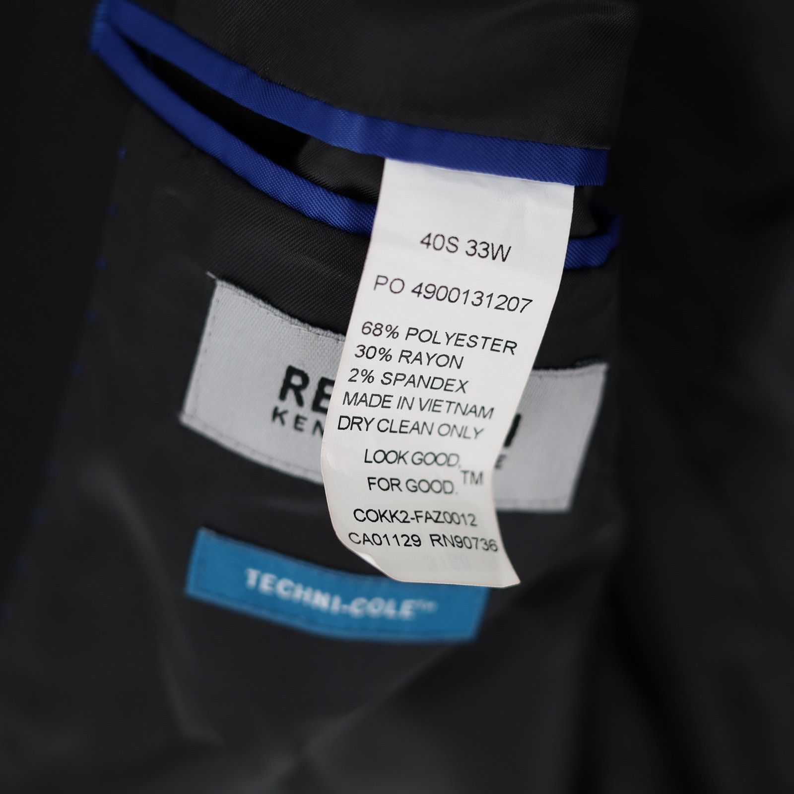 Kenneth Cole Kenneth Cole Reaction Men's Black Slim Fit Blazer Size 40S Size 40S - 6 Thumbnail