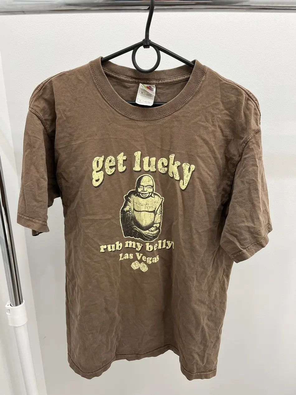 Vintage Crazy Vintage 90s Las Vegas Get Lucky Buddha Cotton Tee Size US L / EU 52-54 / 3 - 1 Thumbnail
