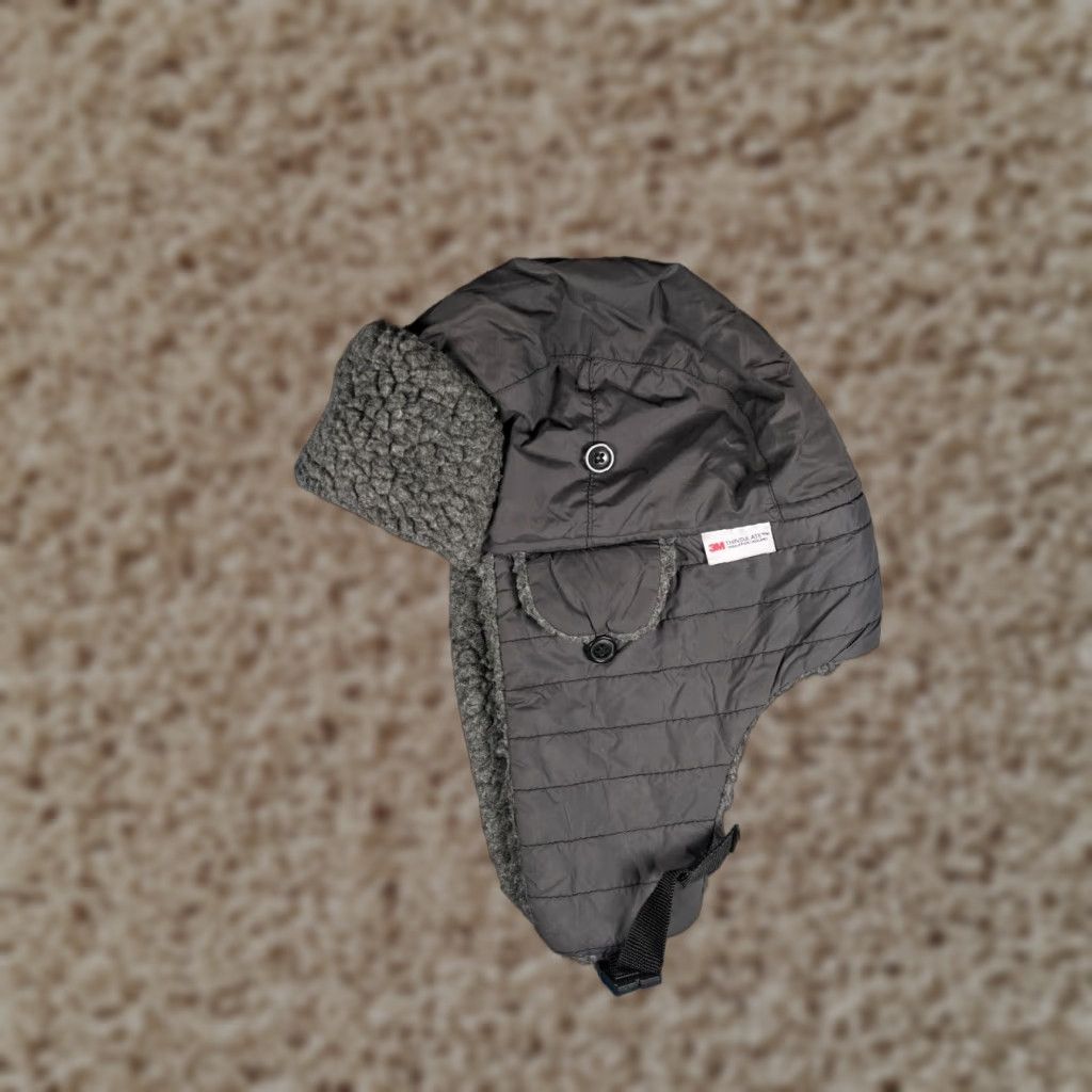 Primark VINTAGE Primark Beanie Adult One Size Gray Polyamide Polyester Ear Flap Ski Hat/Cap Unisex Mens Womens 90s Outdoor Camp Ski Size ONE SIZE - 1 Thumbnail