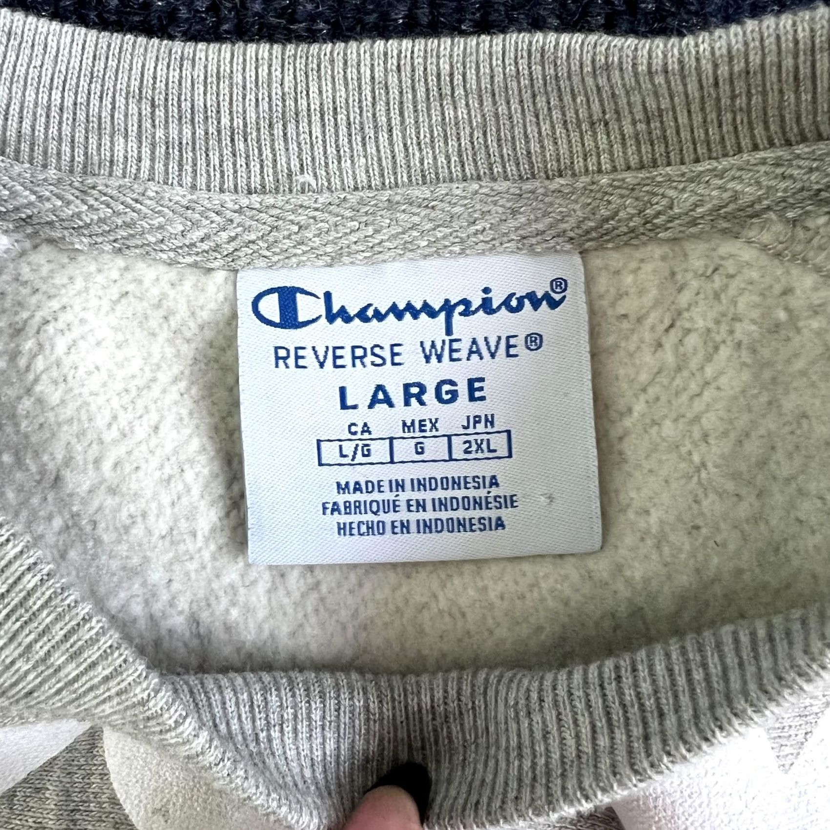 Champion Champion Reverse Weave Sweatshirt Mens Large Gray Short Sleeve Script Logo Size US L / EU 52-54 / 3 - 4 Thumbnail