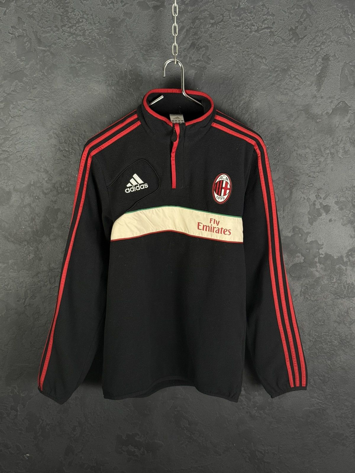 Adidas Adidas MILAN 2012-2013 Football Fleece Sweatshirt 1/4 zip Size US L / EU 52-54 / 3 - 1 Thumbnail