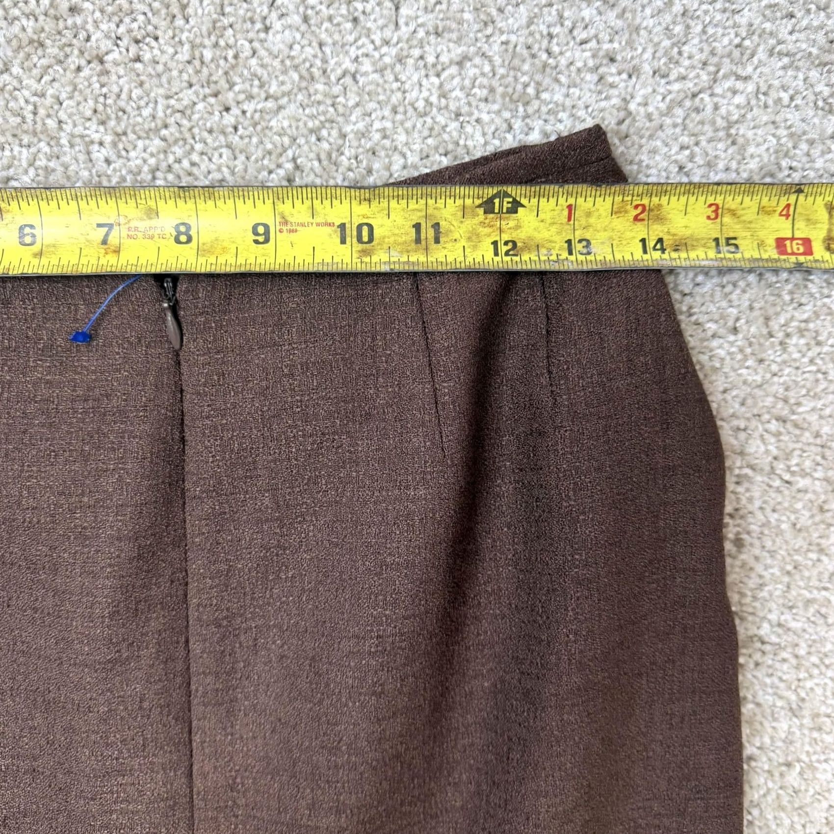 Vintage VINTAGE Le Suit Skirt Womens 10 Brown Twill Pencil Midi Lined Back Slit Office Size 32" / US 10 / IT 46 - 5 Thumbnail