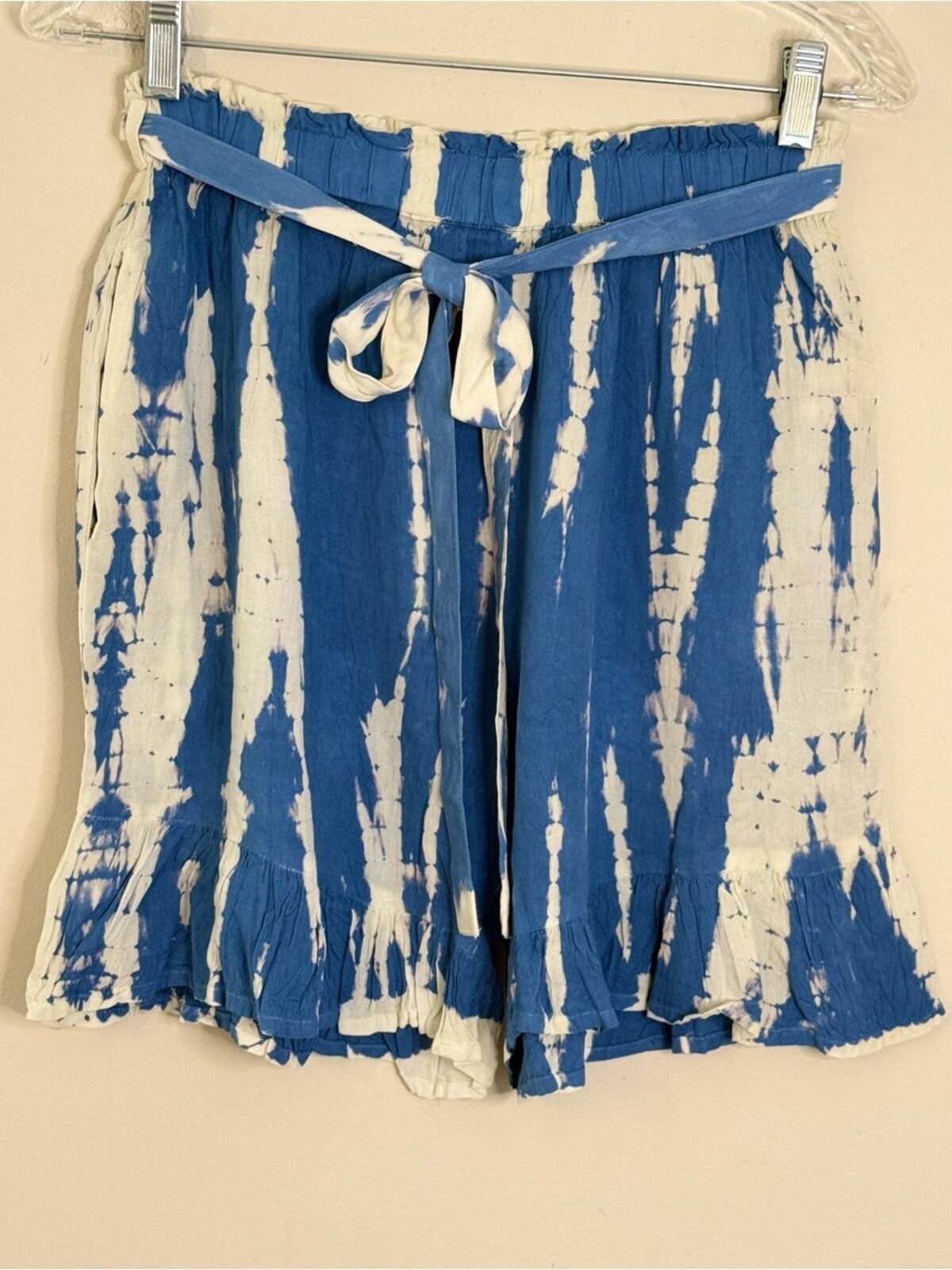 Other Sacred Threads boho tie dye ruffled shorts blue white OS Size 30" / US 8 / IT 44 - 3 Thumbnail