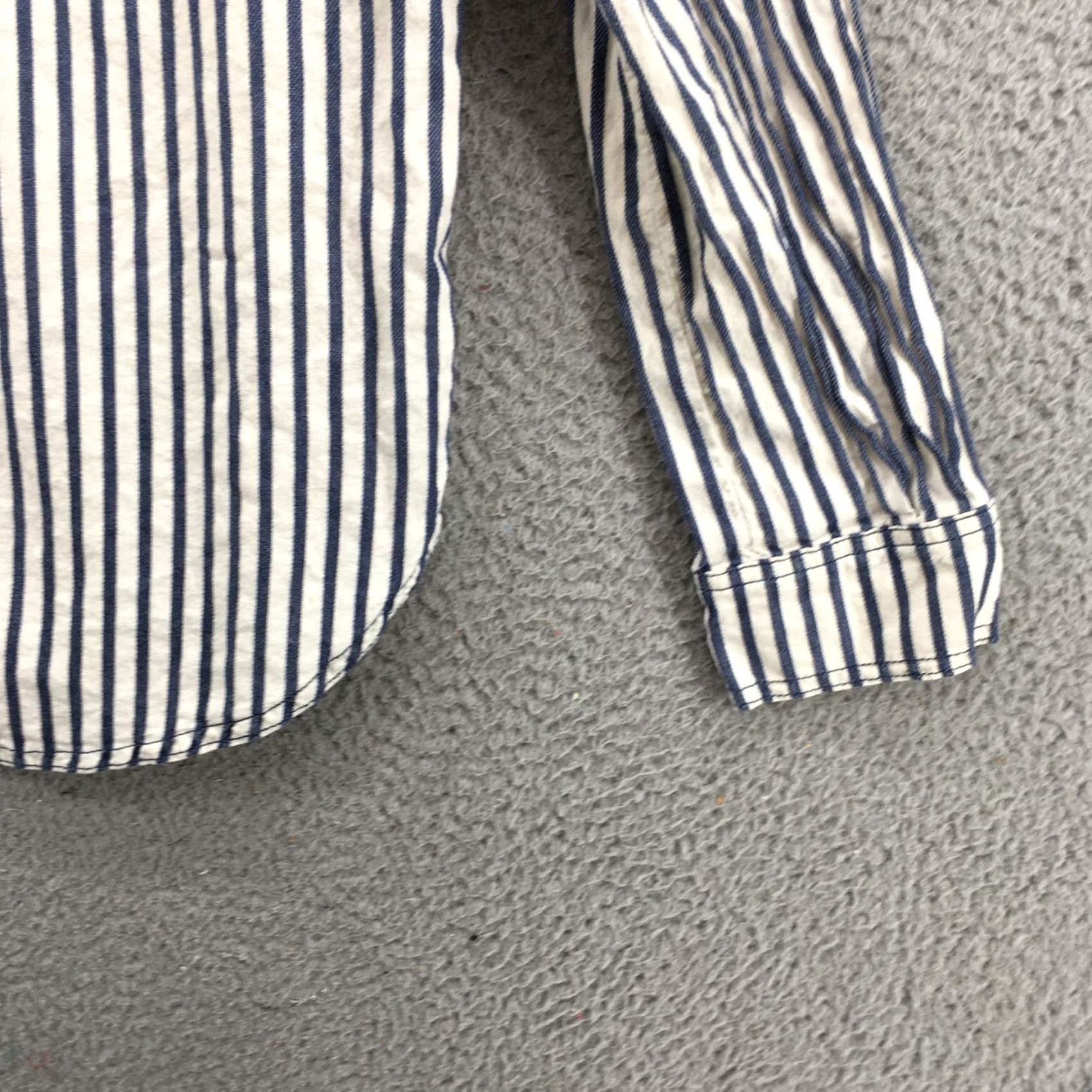 Paige Paige Long Sleeve Shirt Mens L Blue White Striped Button Down Front Pockets - China Size L Size US L / EU 52-54 / 3 - 6 Thumbnail