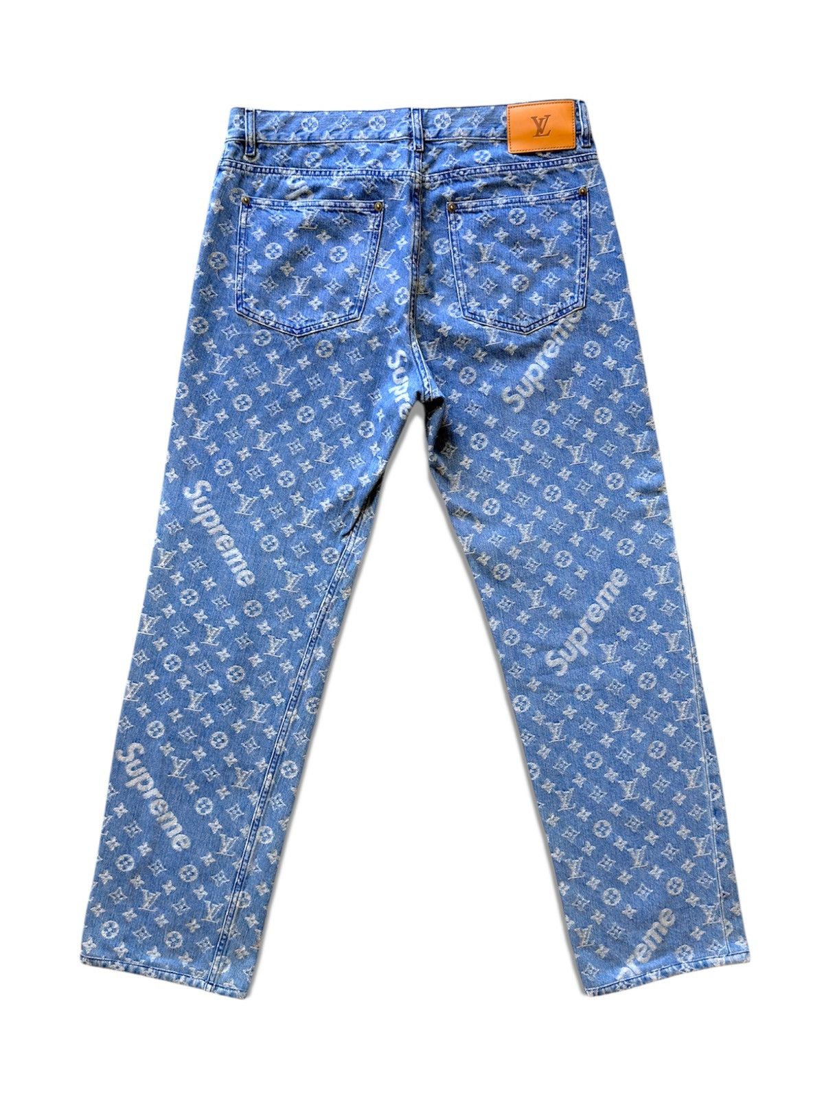 Louis Vuitton × Supreme Louis Vuitton X SUPREME 33 Denim Jeans Blue Monogram Size US 33 - 7 Thumbnail