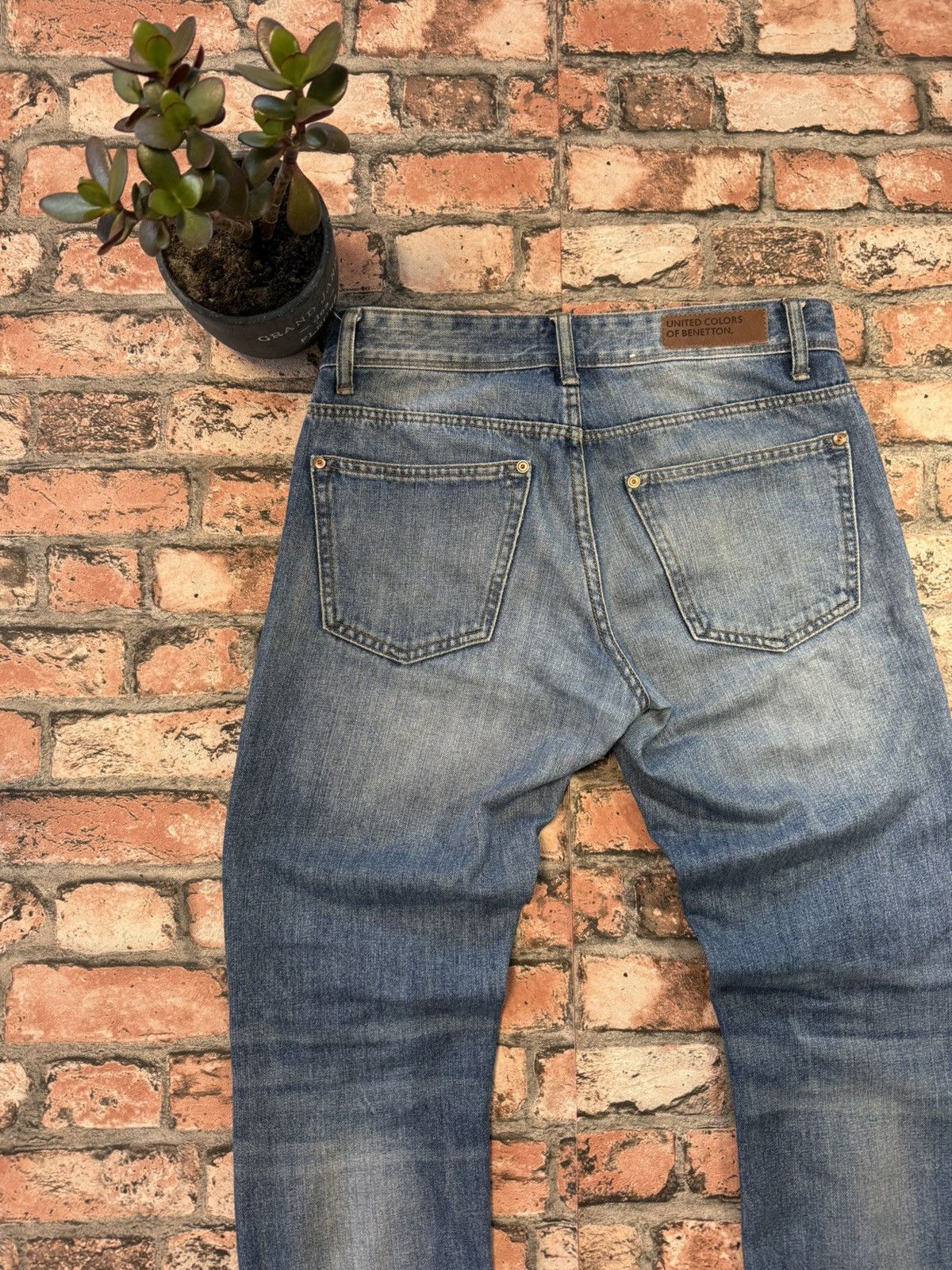 Benetton × Vintage 90’s BENETTON RARE ITALIAN CASUAL Y2K LOGO RETRO DENIM PANTS Size US 30 / EU 46 - 3 Thumbnail