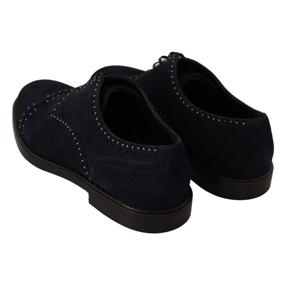 Dolce & Gabbana Dolce & Gabbana Elegant Suede Derby Shoes with Silver Studs Size US 11 / EU 44 - 7 Thumbnail