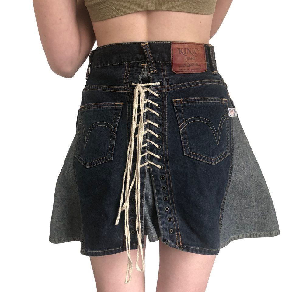 [即日発送] HYSTERIC GLAMOUR DENIM SKIRT Hysteric Glamour Patchwork Denim Skirt—[30] – mahshu