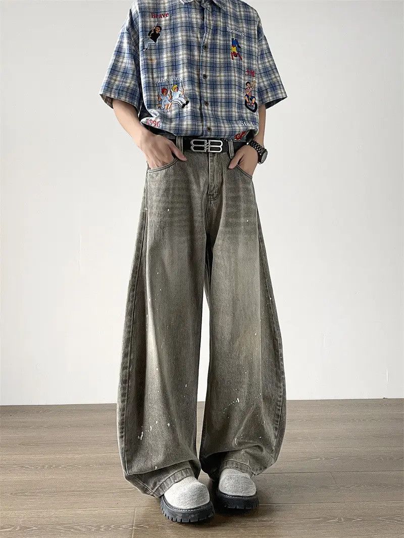 Japanese Brand Retro loose straight leg fringed jeans Size US 32 / EU 48 - 3 Thumbnail