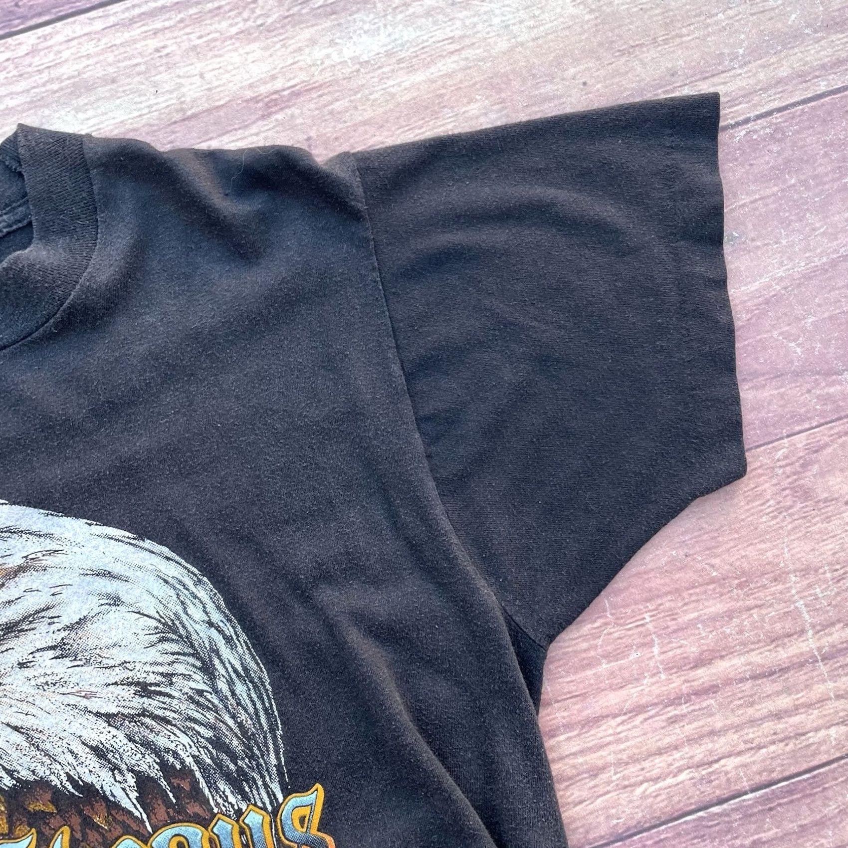 Harley Davidson VINTAGE Harley-Davidson 3D Emblem Mens T-Shirt Black 80s Eagle Logo Short Sleeve Crew Neck 18x26 Regular USA Biker Motorcycle 1980s Size US XXL / EU 58 / 5 - 4 Thumbnail