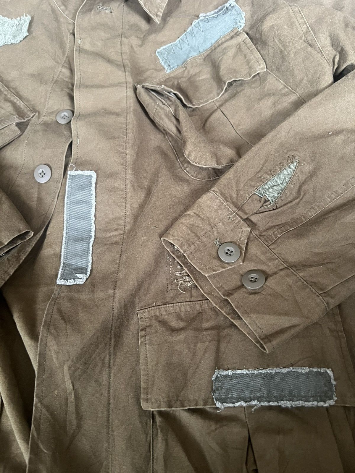 Japanese Brand Houston Distressed Boro Patchwork Military Jungle Fatigue Size US L / EU 52-54 / 3 - 18 Thumbnail