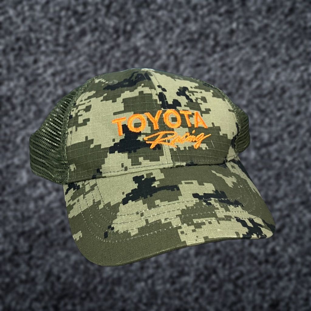 Vintage KC Brand Toyota Racing Trucker Hat Mens OSFM Green Digital Camo Cotton Snapback Size ONE SIZE - 1 Thumbnail