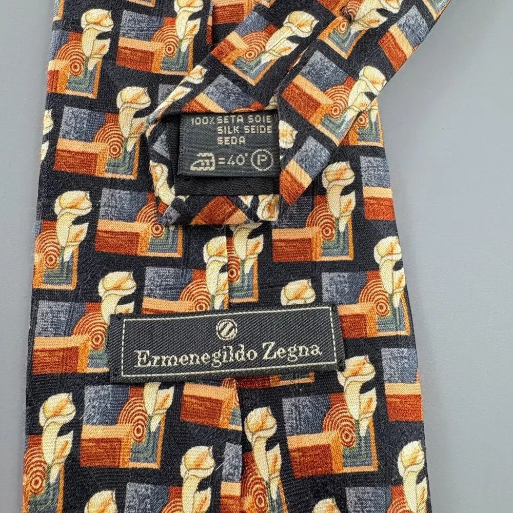 Ermenegildo Zegna Ermenegildo Zegna Exclusive Blue Floral Men's Long Tie Size ONE SIZE - 4 Thumbnail