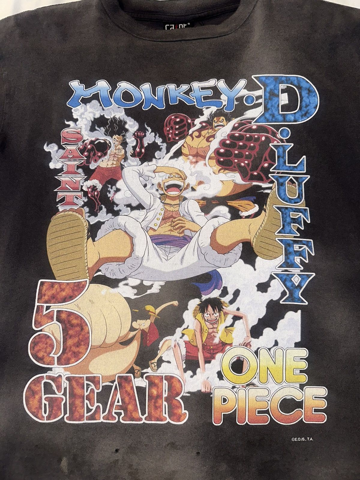 Japanese Brand Saint Michael ONE PIECE LUFFY 5 GEAR TEE | Grailed