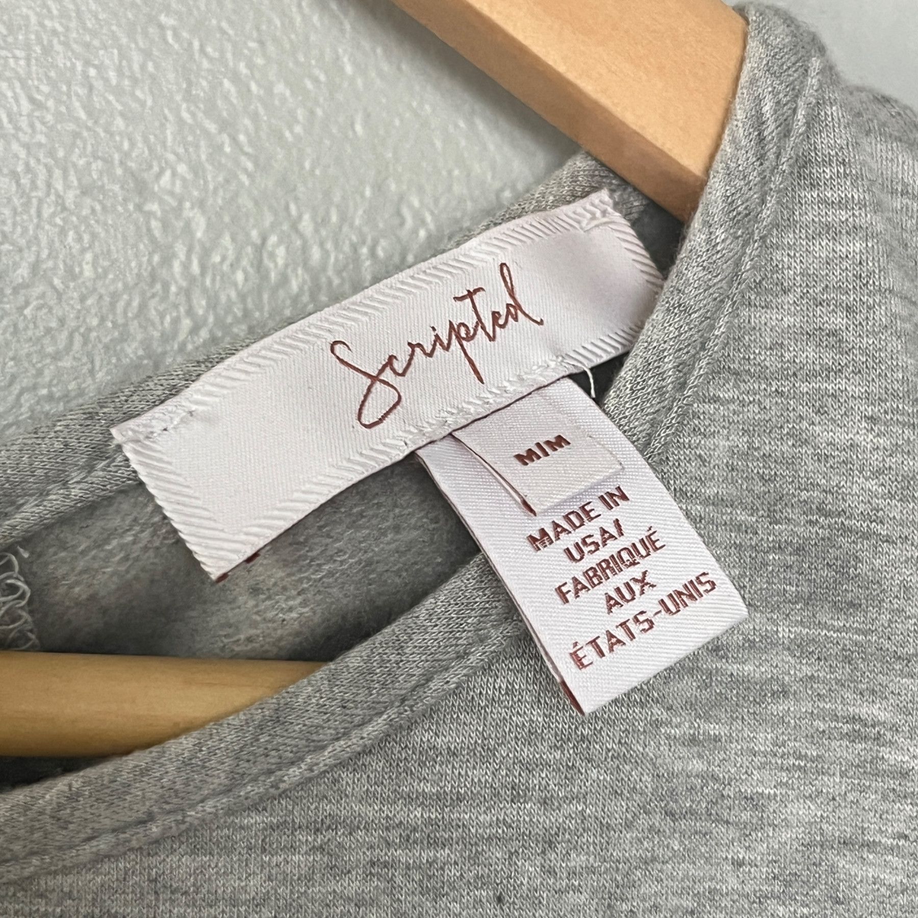 Designer Scripted Cold-Shoulder Women's Top in Gray Size M / US 6-8 / IT 42-44 - 5 Thumbnail