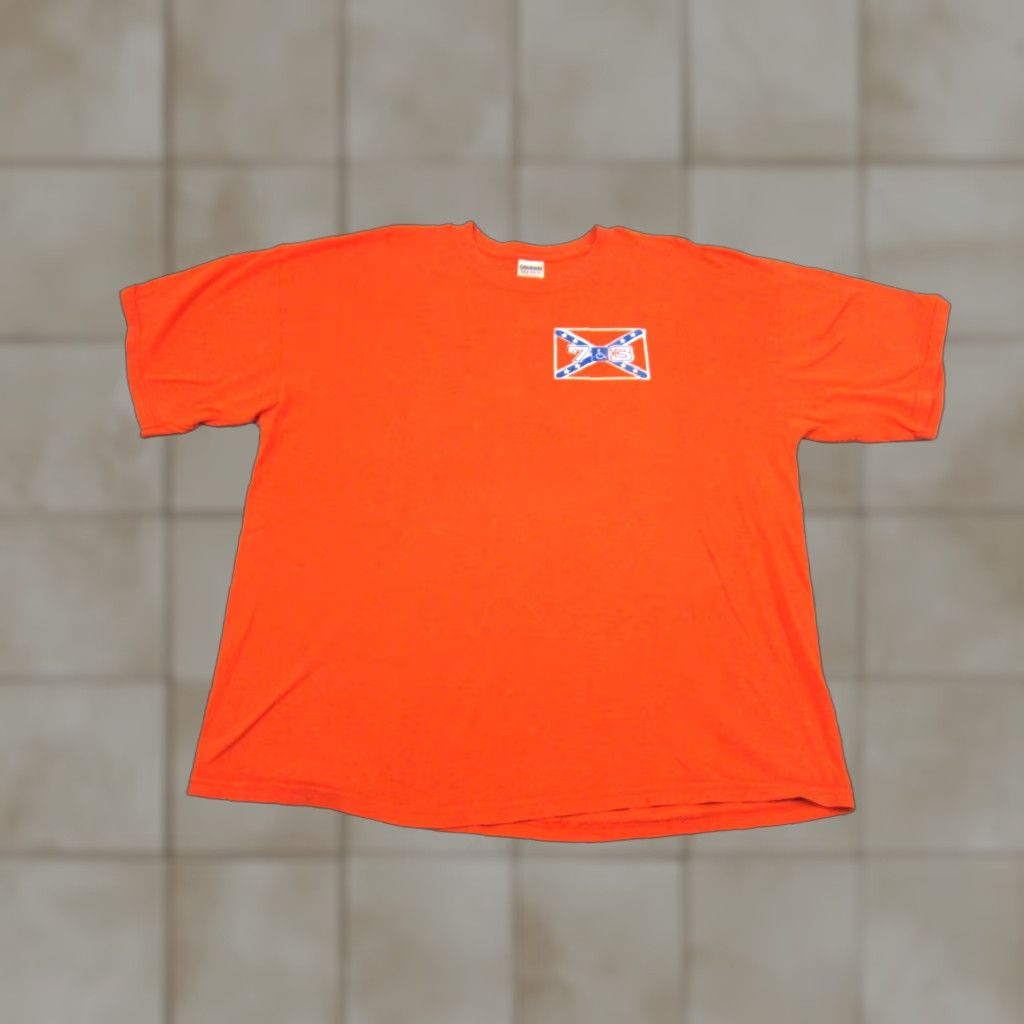Gildan VINTAGE Cruisin Shirt Mens 2XL Orange Duke General Lee Humor 90s Dukes Navy Stitch Logo T-Shirt Size US XXL / EU 58 / 5 - 1 Thumbnail
