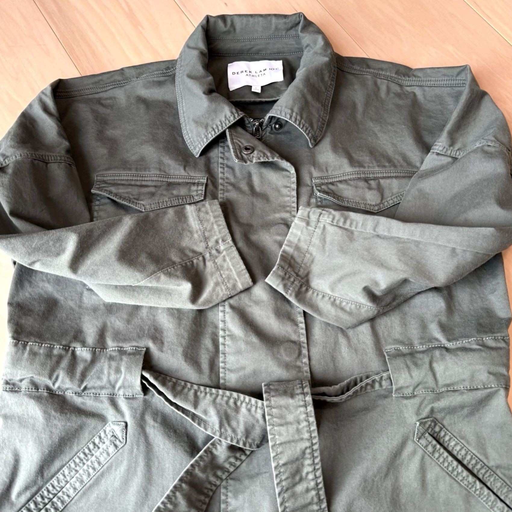 Alo Athleta Greenwich Jacket Large Green Full Zip Military Athleisure Derek Lam 10C Size L / US 10 / IT 46 - 4 Thumbnail