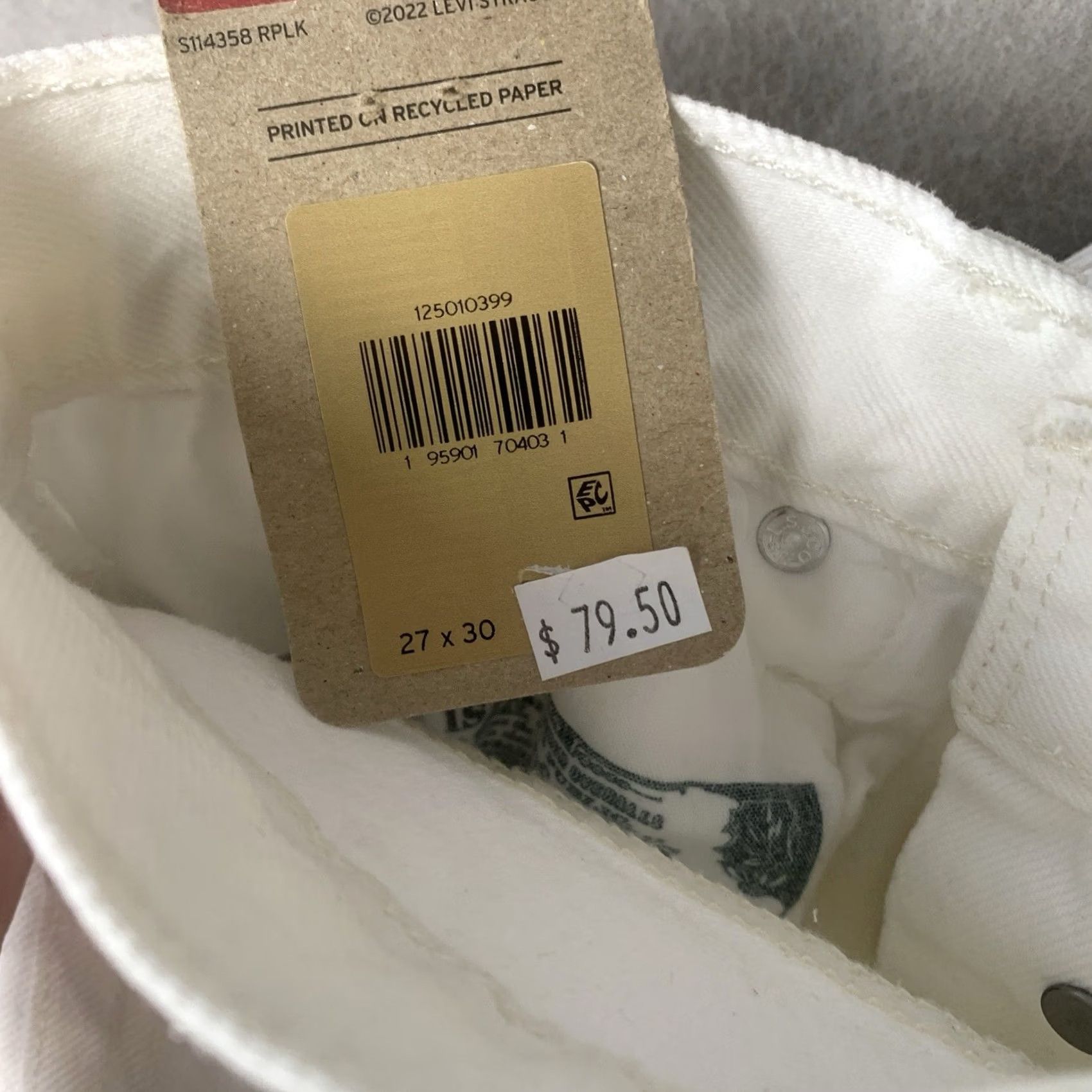 Levi's VINTAGE Levi's 501 Jeans Women 27x30 White Original Hi Rise Distressed Raw Hem Grunge Jeans Size 27" / US 4 / IT 40 - 5 Thumbnail