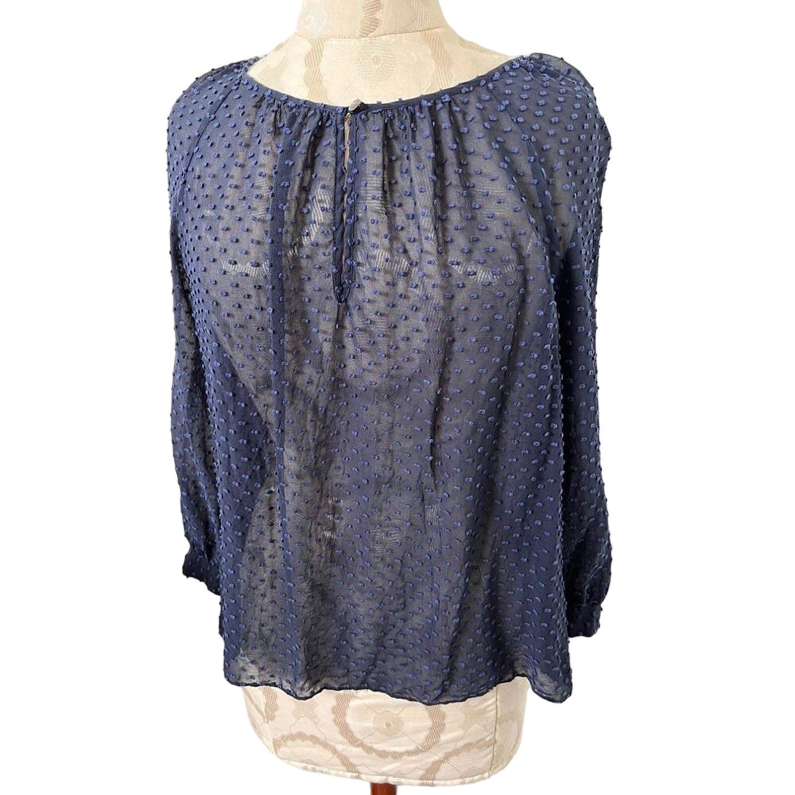 J.Crew J.Crew Swiss Dot Long Sleeve Sheer Blouse Size 4 Size S / US 4 / IT 40 - 1 Thumbnail