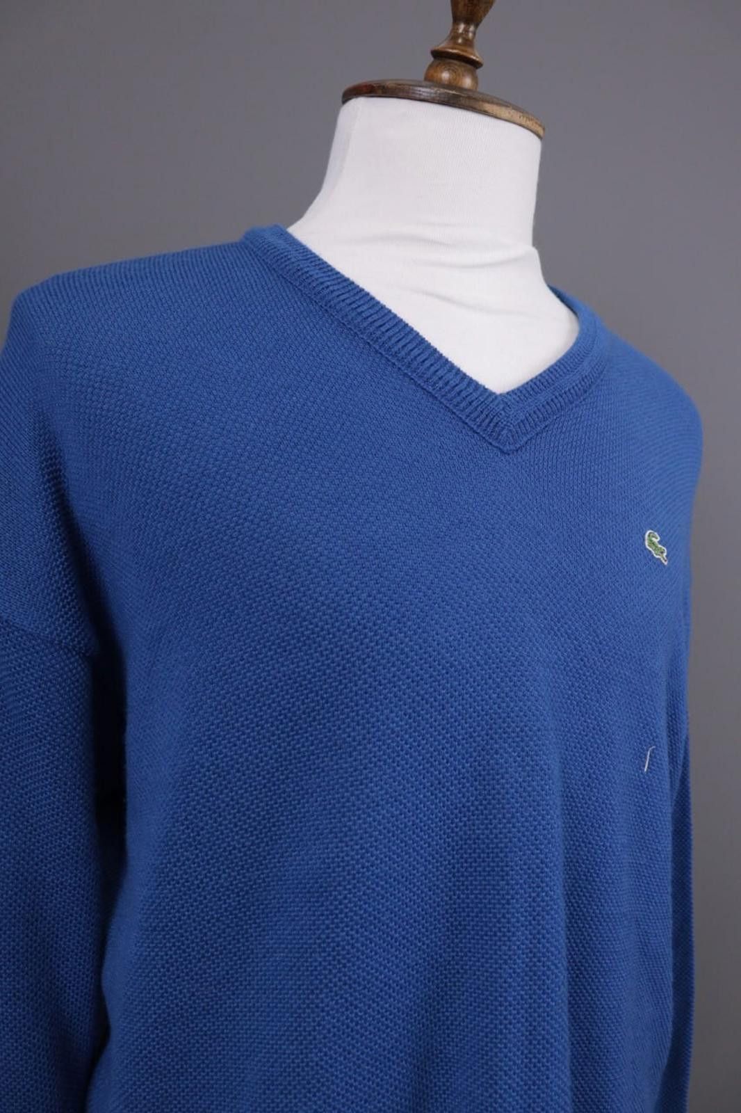Lacoste Men Vintage Lacoste Blue Wool V-Neck Sweater Size 8 / 3XL Size US XXL / EU 58 / 5 - 7 Thumbnail