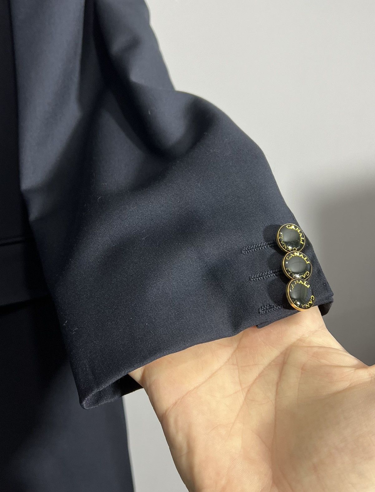 Canali × Vintage Vintage Canali Navy Blue Wool Blazer Gold Button Jacket Size 40L - 4 Thumbnail