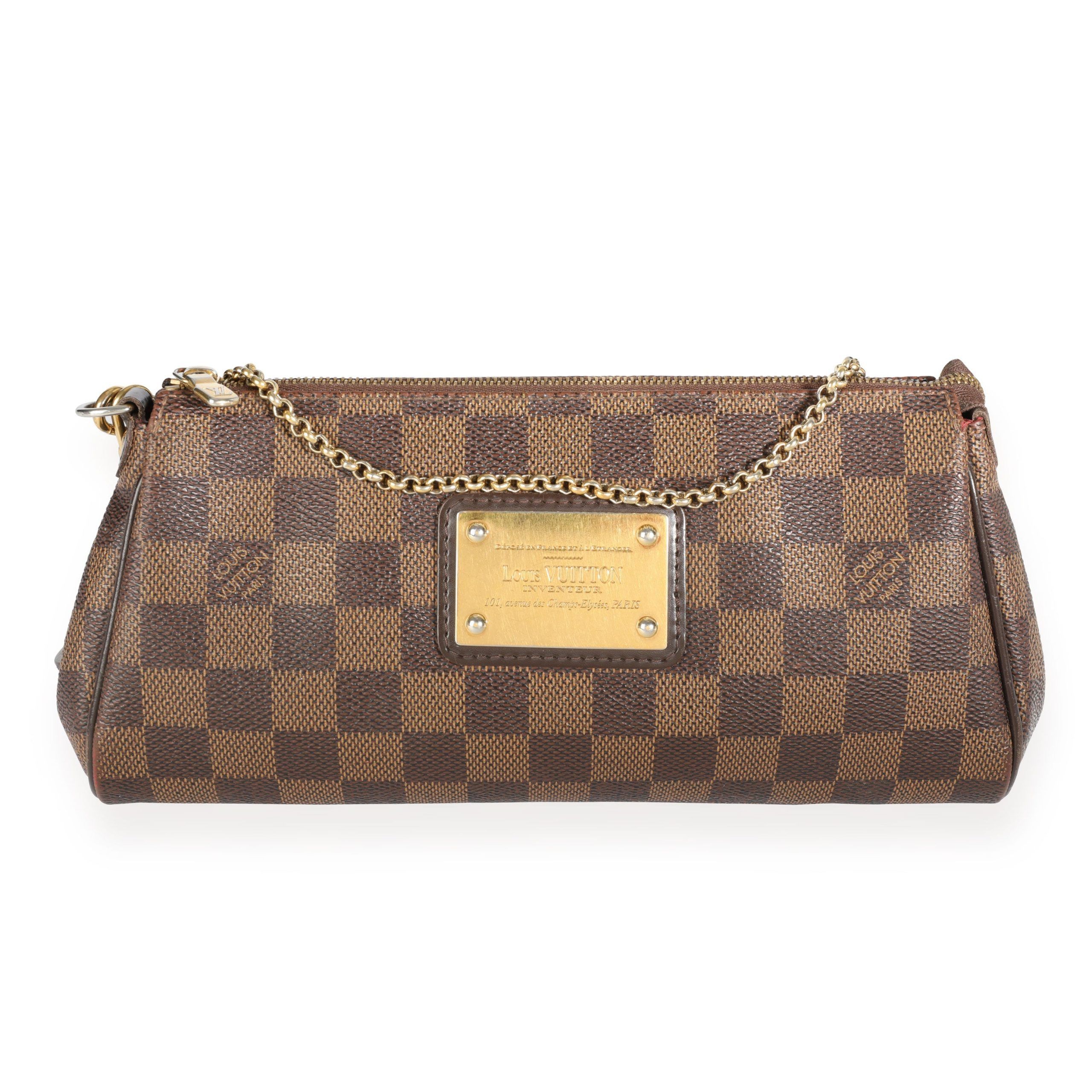 image of Louis Vuitton Damier Ebene Eva Clutch in Brown, Women's