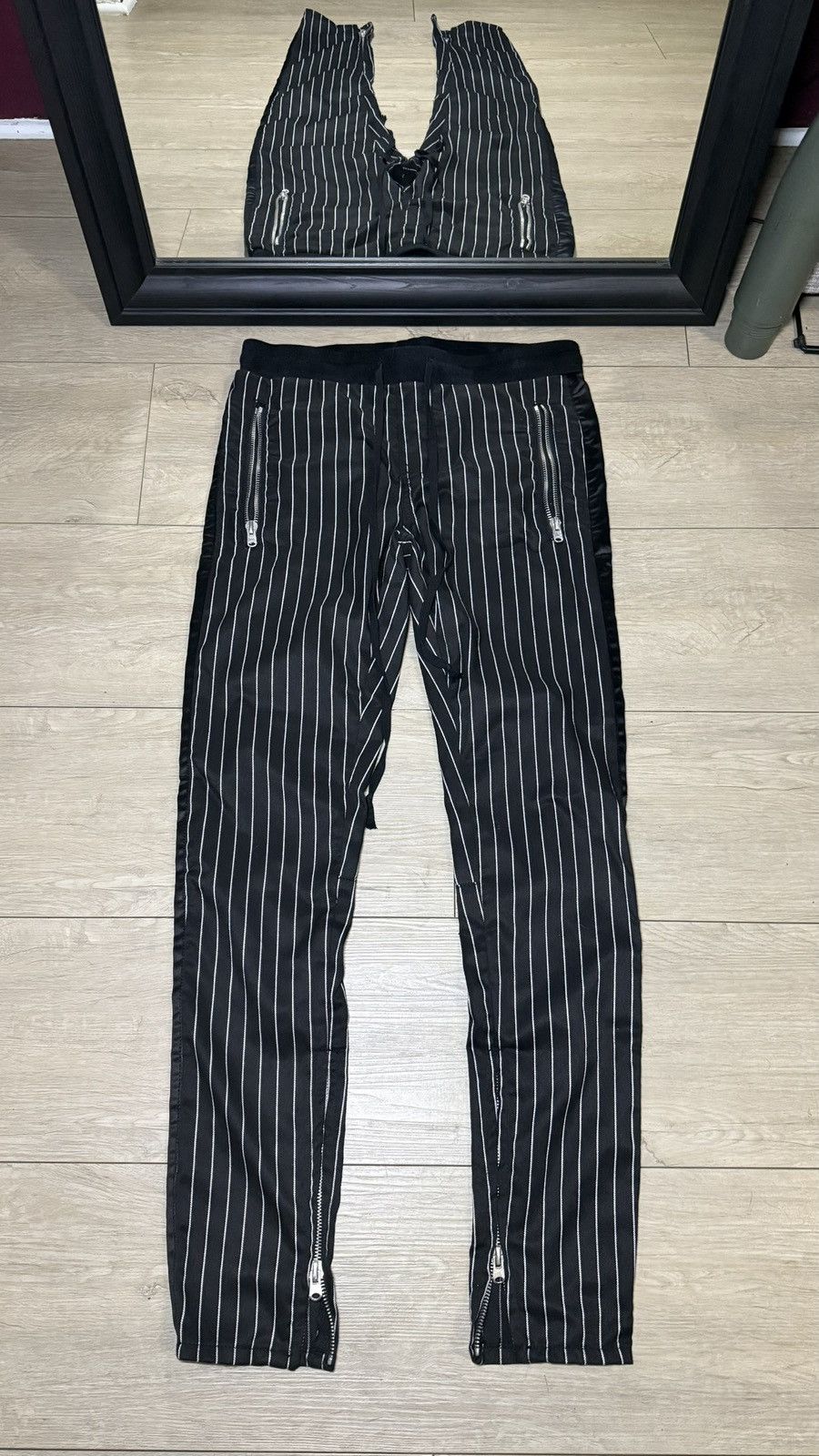 MNML Y2K 2000s Grunge MNML Striped Track Pants L Size US 34 / EU 50 - 1 Thumbnail