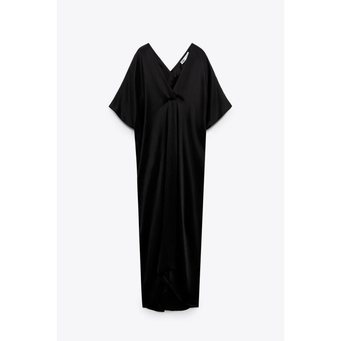 Zara Zara Black Satin Effect V-Neck Tunic Dress Size S / US 4 / IT 40 - 5 Thumbnail