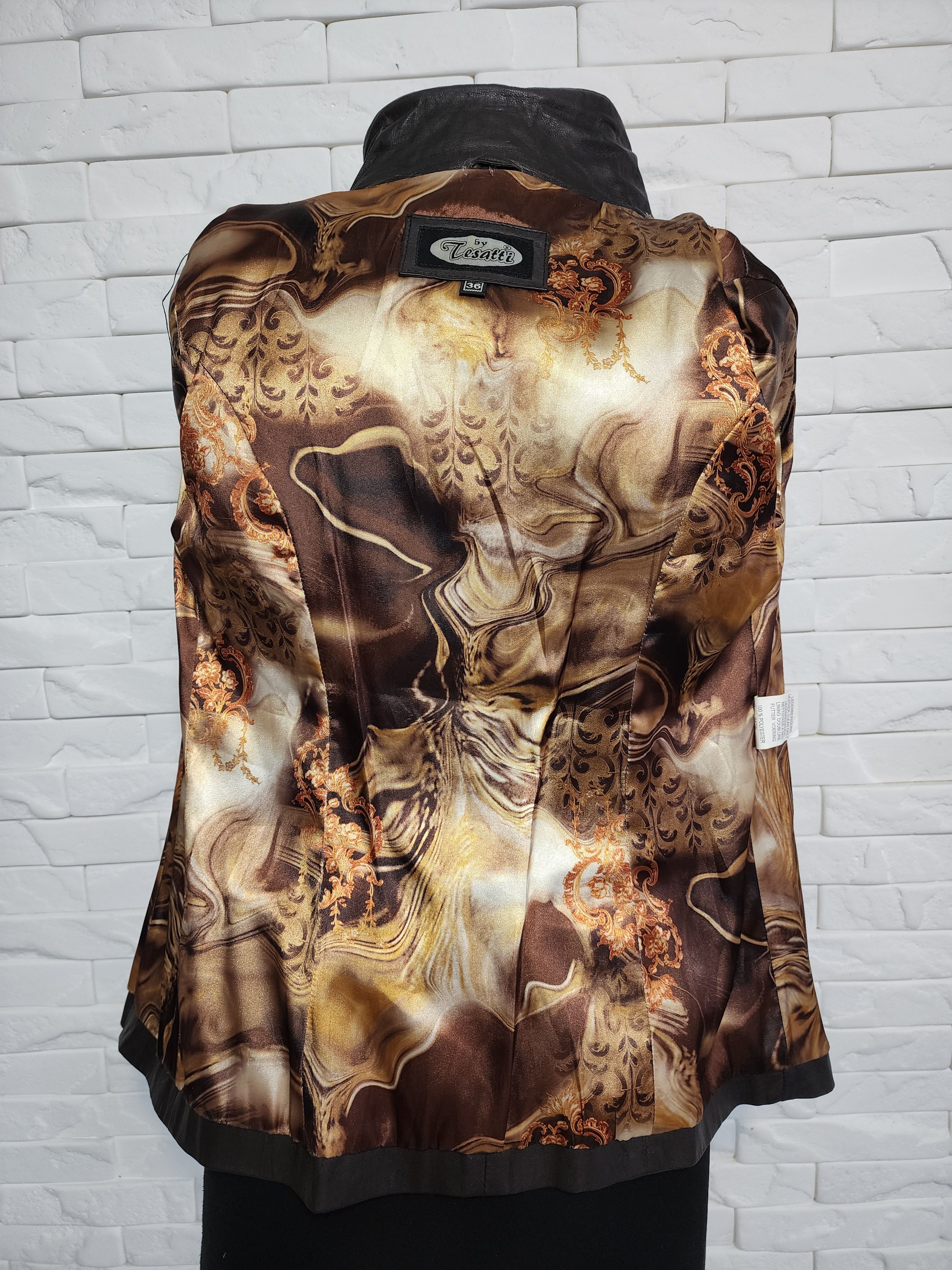 Other Brown Leather Jacket: Women's Button-Up with Pockets Size M / US 6-8 / IT 42-44 - 7 Thumbnail