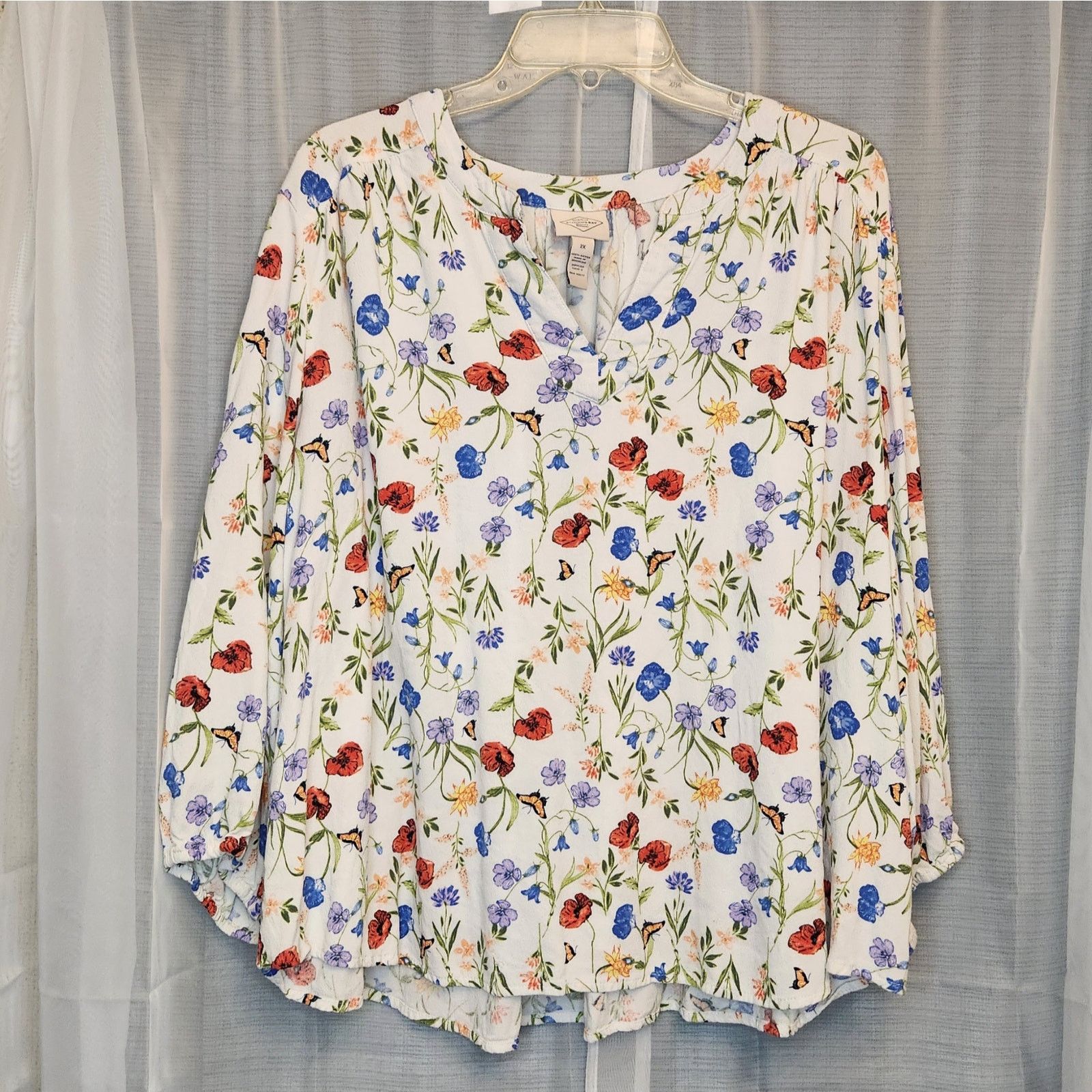 St. Johns Bay St. John’s Bay Floral Pullover Blouse | Size 2X Plus Size XXL / US 16-18 / IT 52-54 - 7 Thumbnail