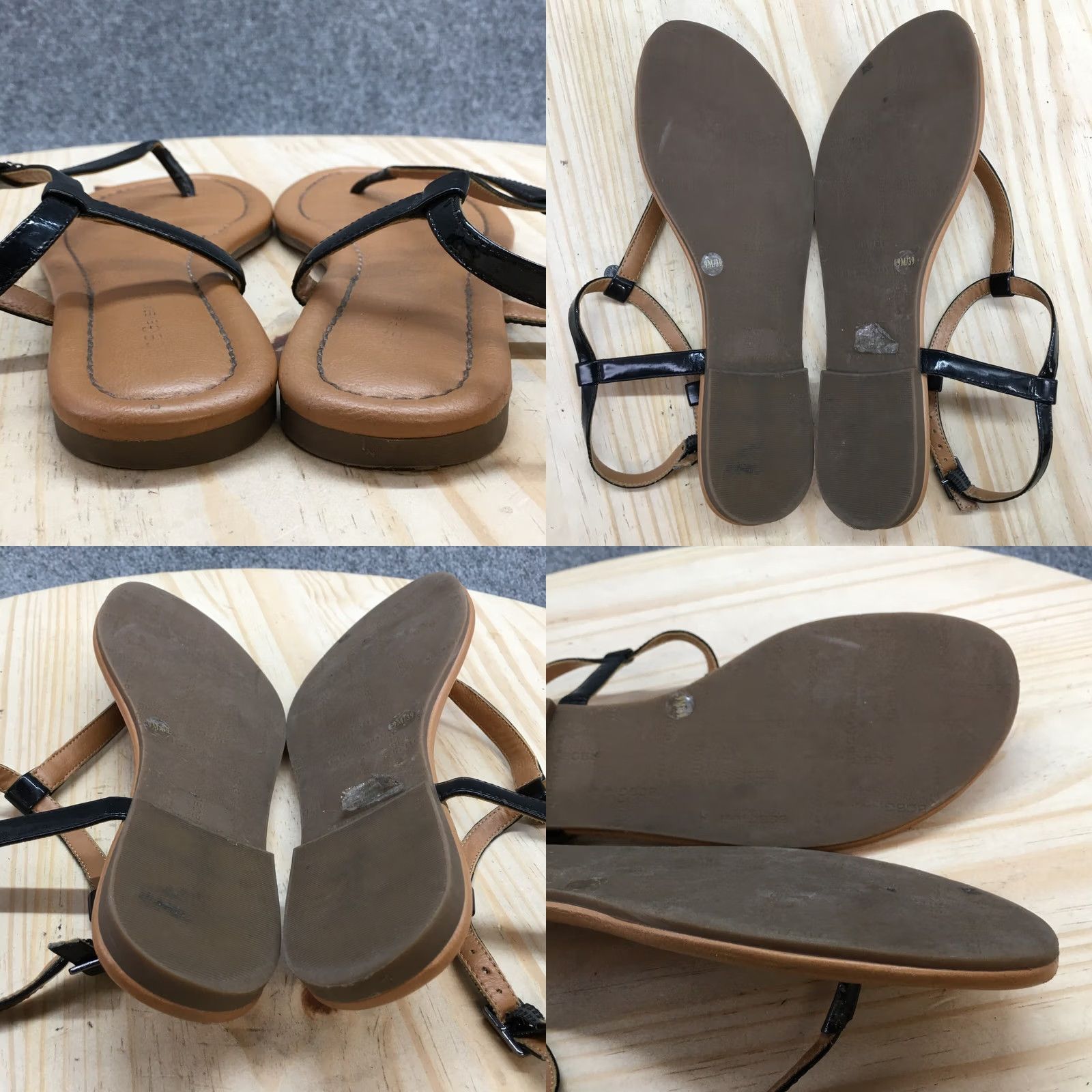 BCBGeneration BCBGeneration Sandals Womens 9 M Astoria Slingback Black Faux Leather Thong Size US 9 / IT 39 - 8 Thumbnail