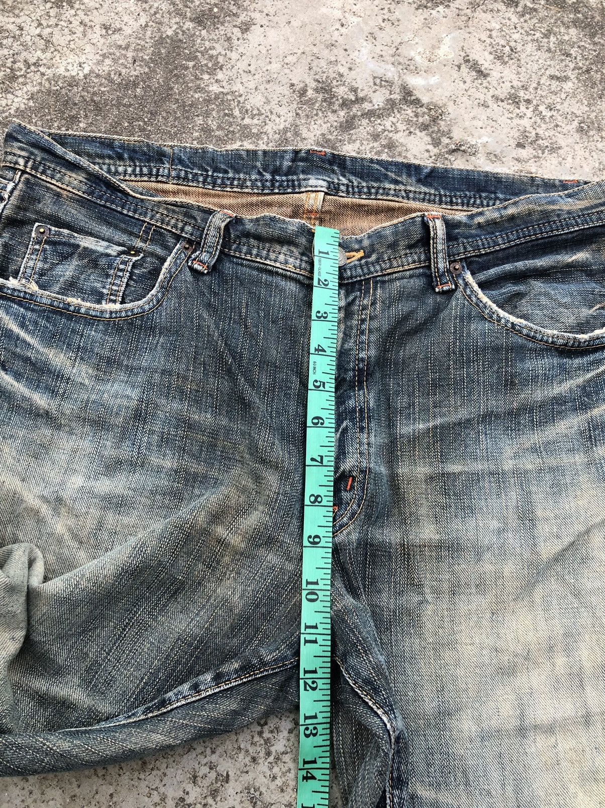 Japanese Brand RUSTY BLUE GL HEART DISTRESSED JEANS Size US 37 - 8 Thumbnail