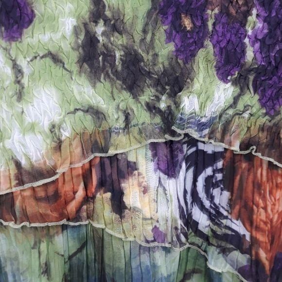 Alberto Vtg Artsy Alberto Makali Mixed Media Crinkle Top Blouse Sz Size M / US 6-8 / IT 42-44 - 12 Thumbnail