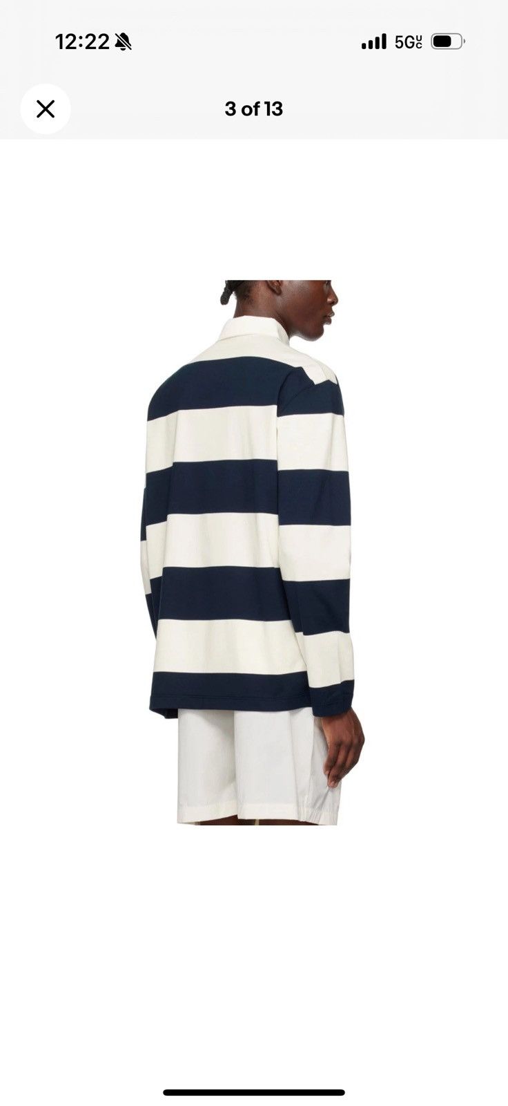 Moncler Moncler White & Navy Long Sleeve Rugby Shirt Size XL NWT Size US XL / EU 56 / 4 - 3 Thumbnail