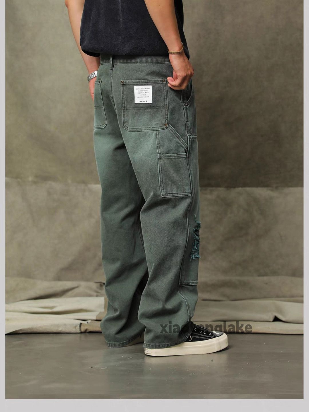 Vintage washed faded loose baggy skate hiphop carpenter jeans Size US 34 / EU 50 - 3 Thumbnail
