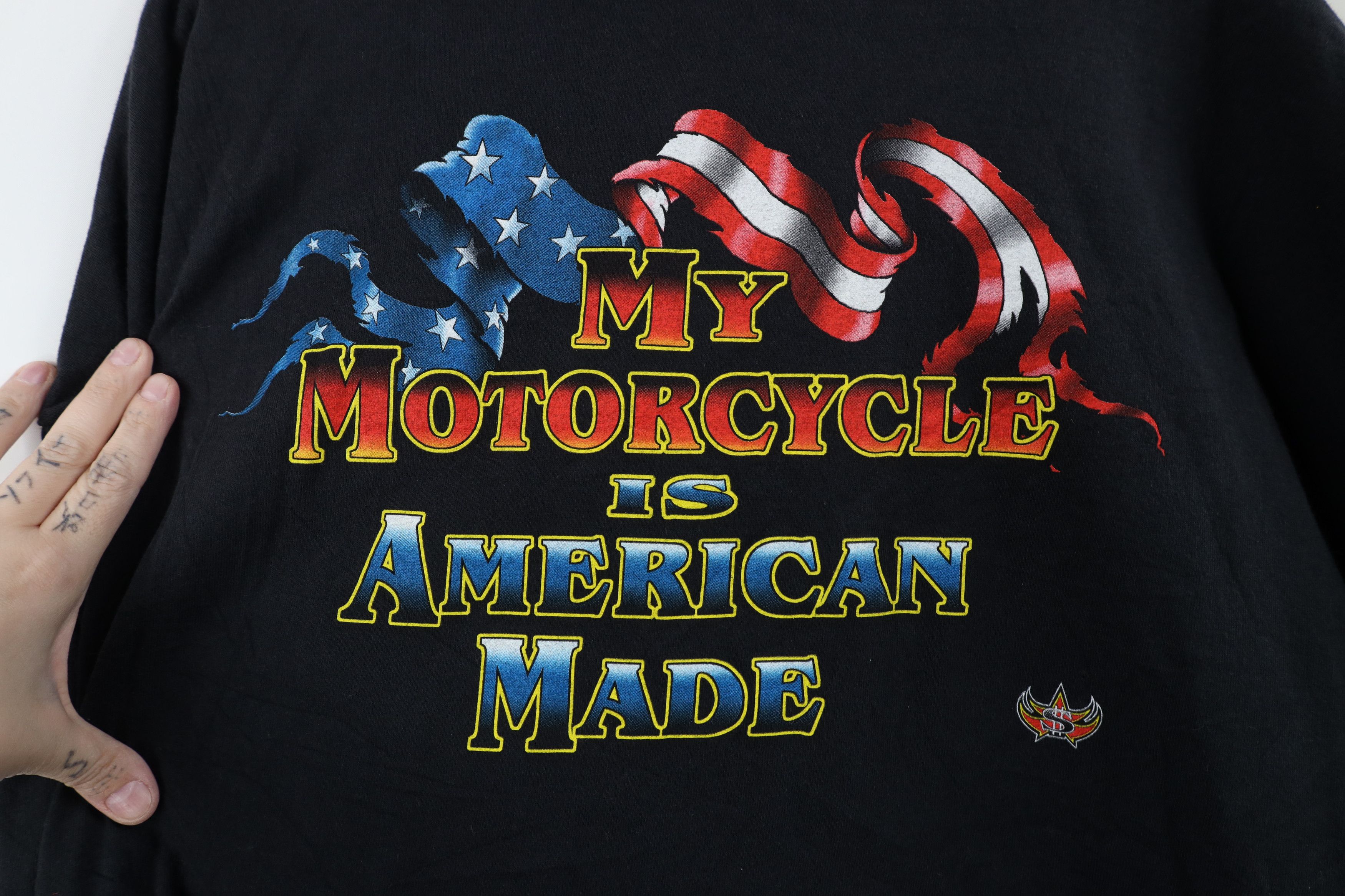 Vintage Vintage Y2K Streetwear Motorcycle Fire Flames T-Shirt Black Size US XXL / EU 58 / 5 - 10 Thumbnail