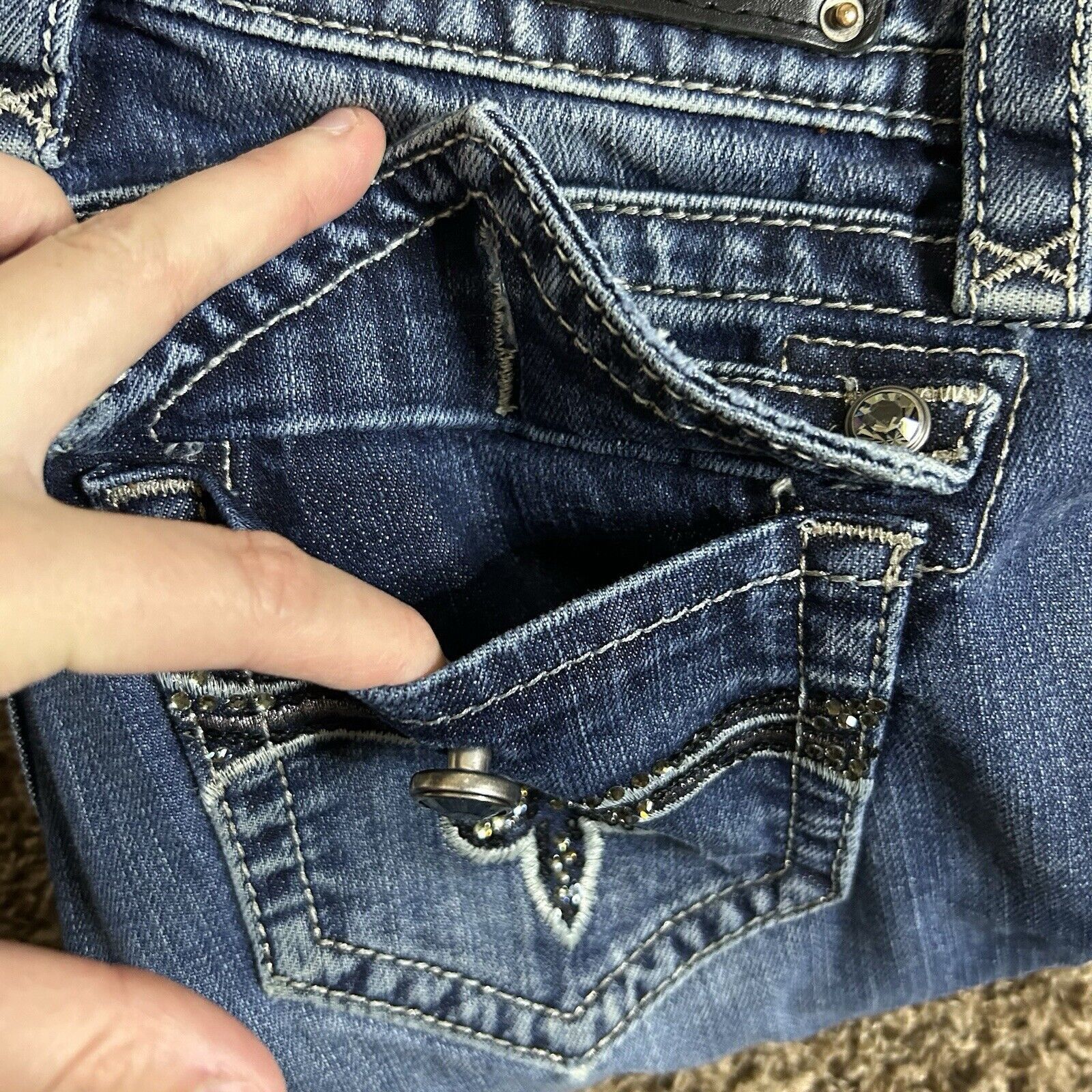 Rock Revival Rock Revival Women Evelyn Bt Cut Jeans Bling Women Size 27 Size 27" / US 4 / IT 40 - 16 Thumbnail