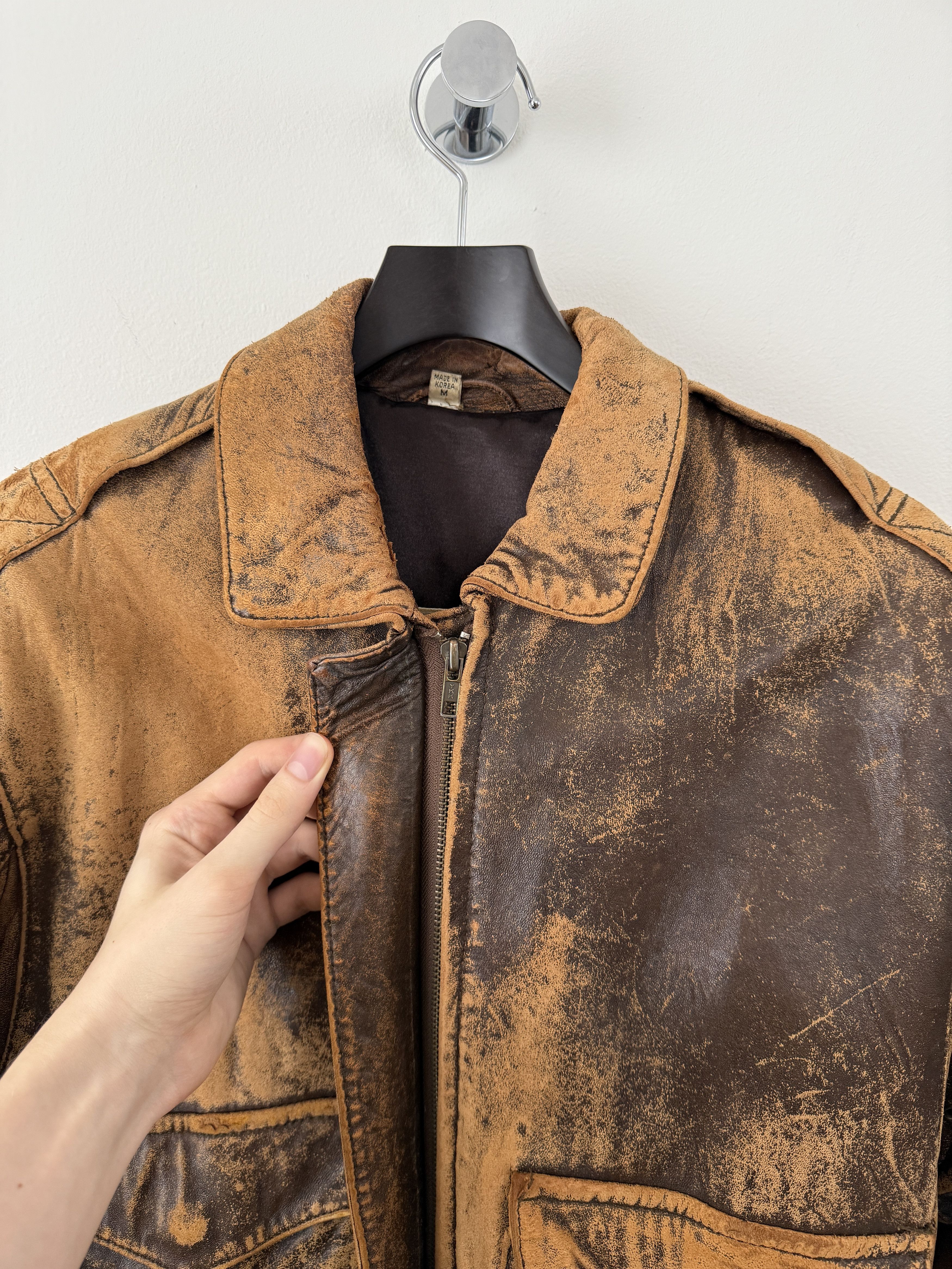 Vintage Leather Bomber Jacket Size US M / EU 48-50 / 2 - 12 Thumbnail