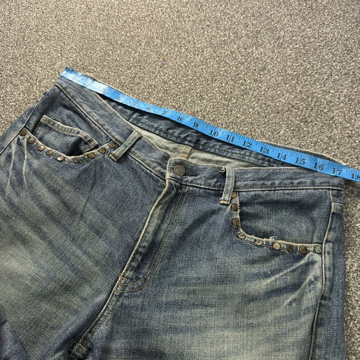 Japanese Brand Vintage 90s Japanese Studded Men Bigi Tokyo Distressed Denim Size US 35 - 19 Thumbnail