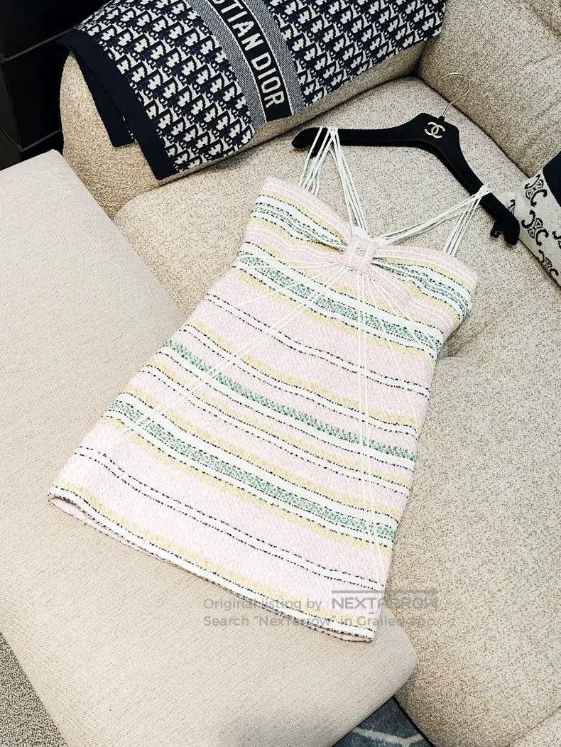 Chanel Chanel 24ss spring and summer show pink striped bow glitte Size XXS / US 00 / IT 34 - 2 Thumbnail