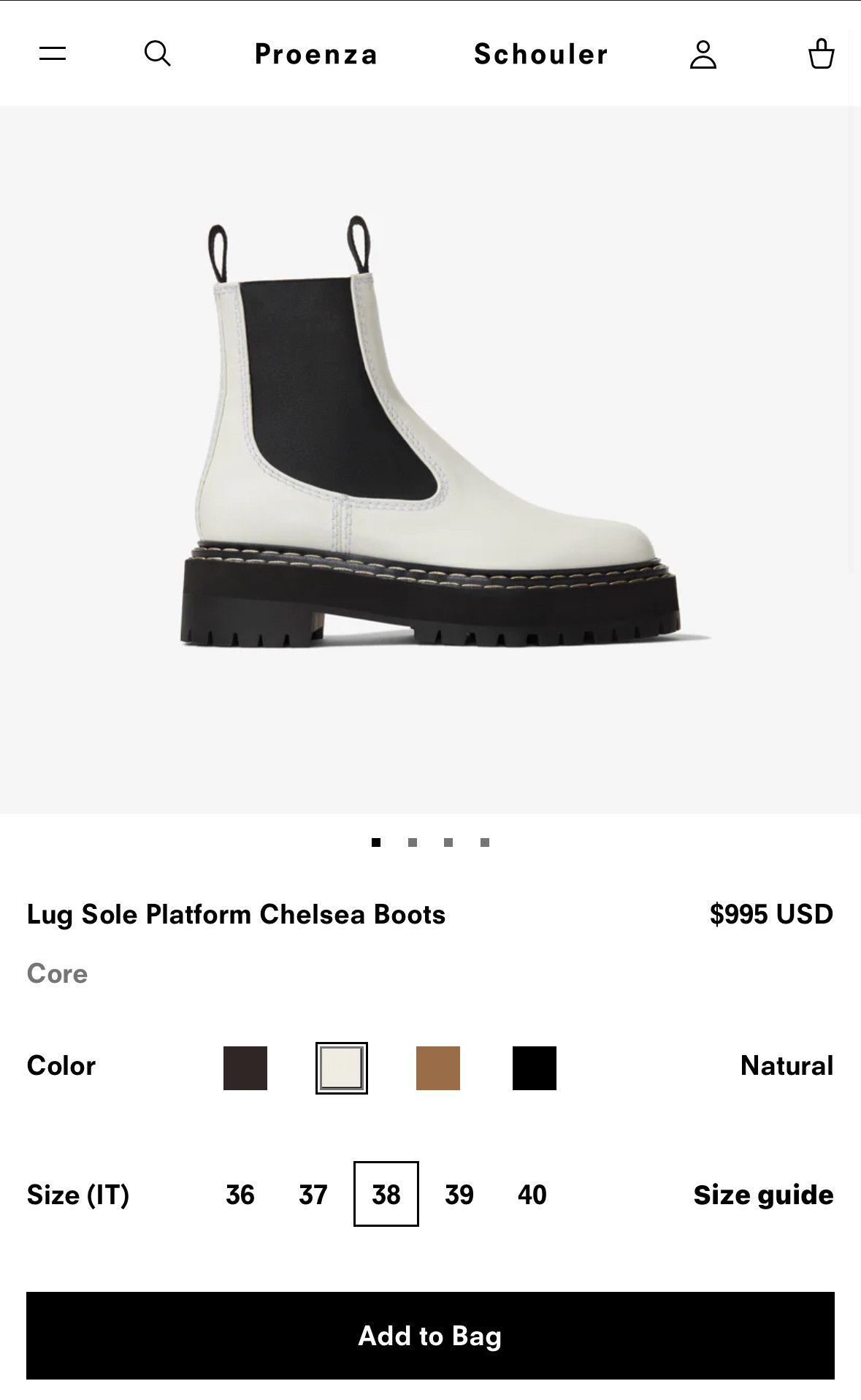 Proenza Schouler Lug Sole Platform Chelsea Boots