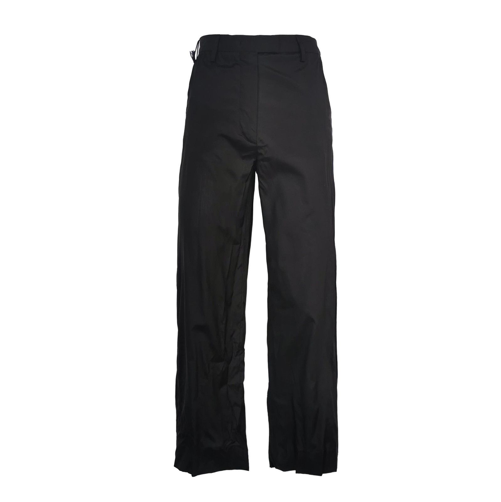 Prada Prada Solid Black Silk Triangle Logo Trousers - dmc Size 36" / US 14 / IT 50 - 1 Thumbnail